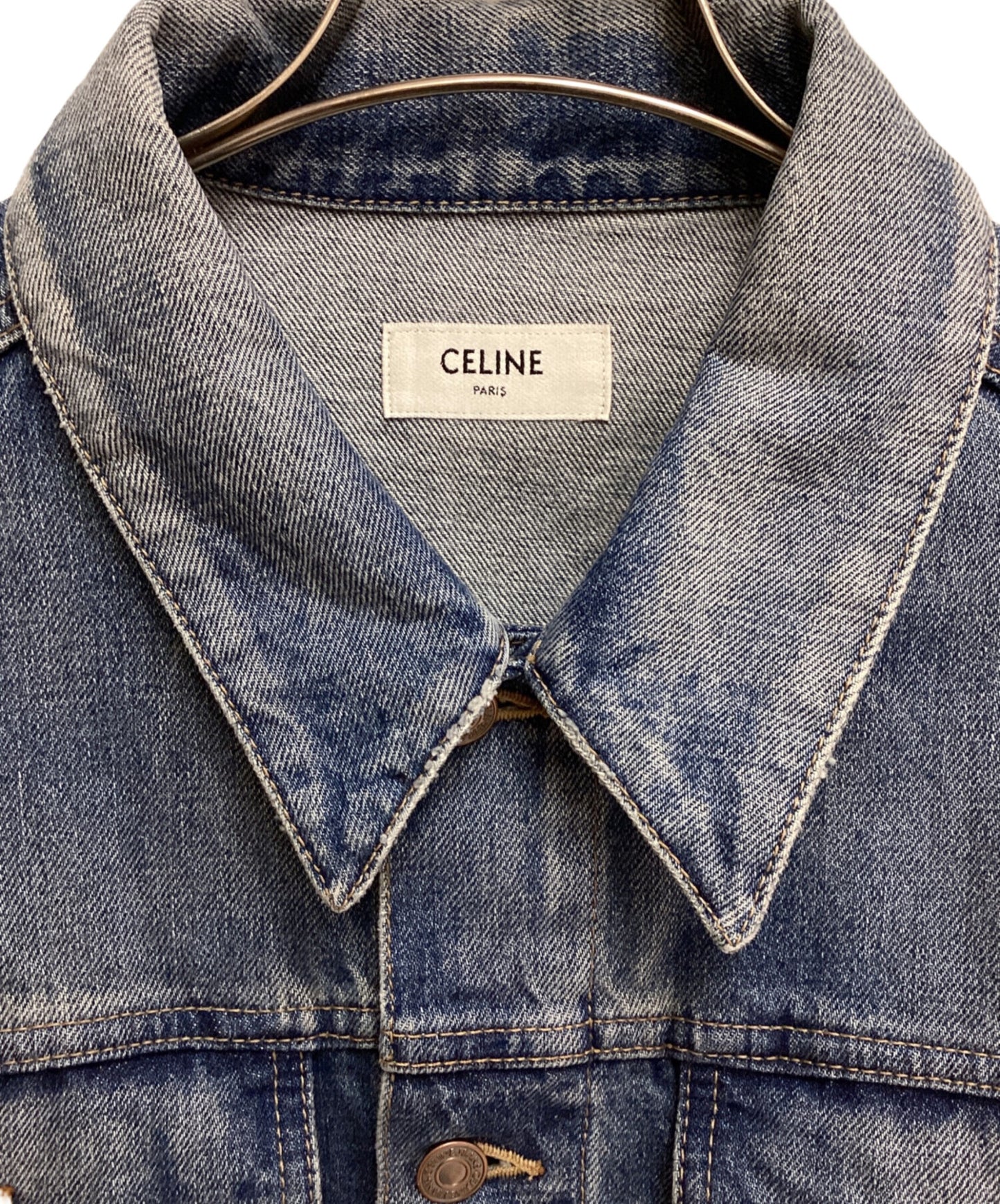 [Pre-owned] CELINE Union wash oversized denim jacket 2Q503086T