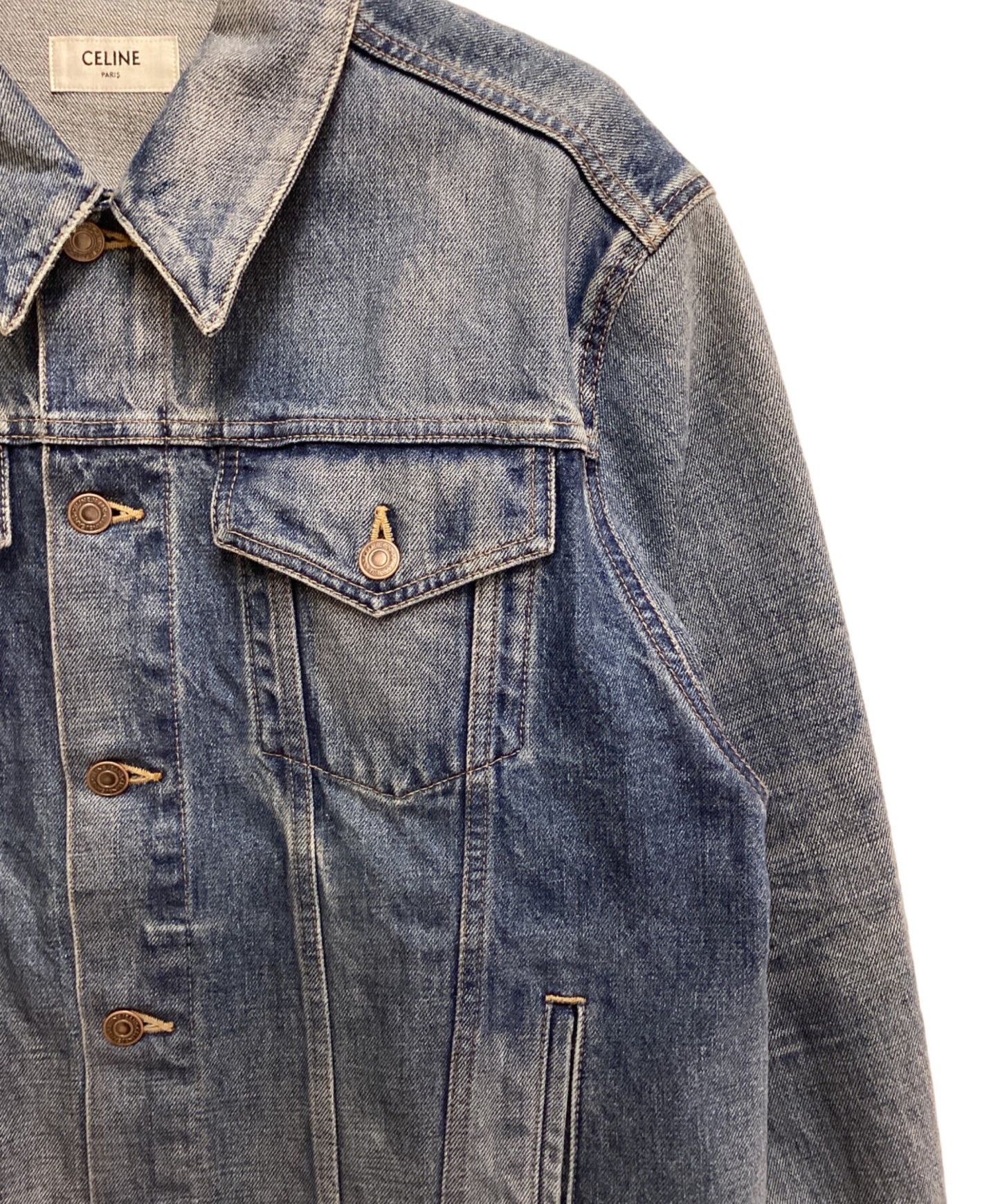 [Pre-owned] CELINE Union wash oversized denim jacket 2Q503086T