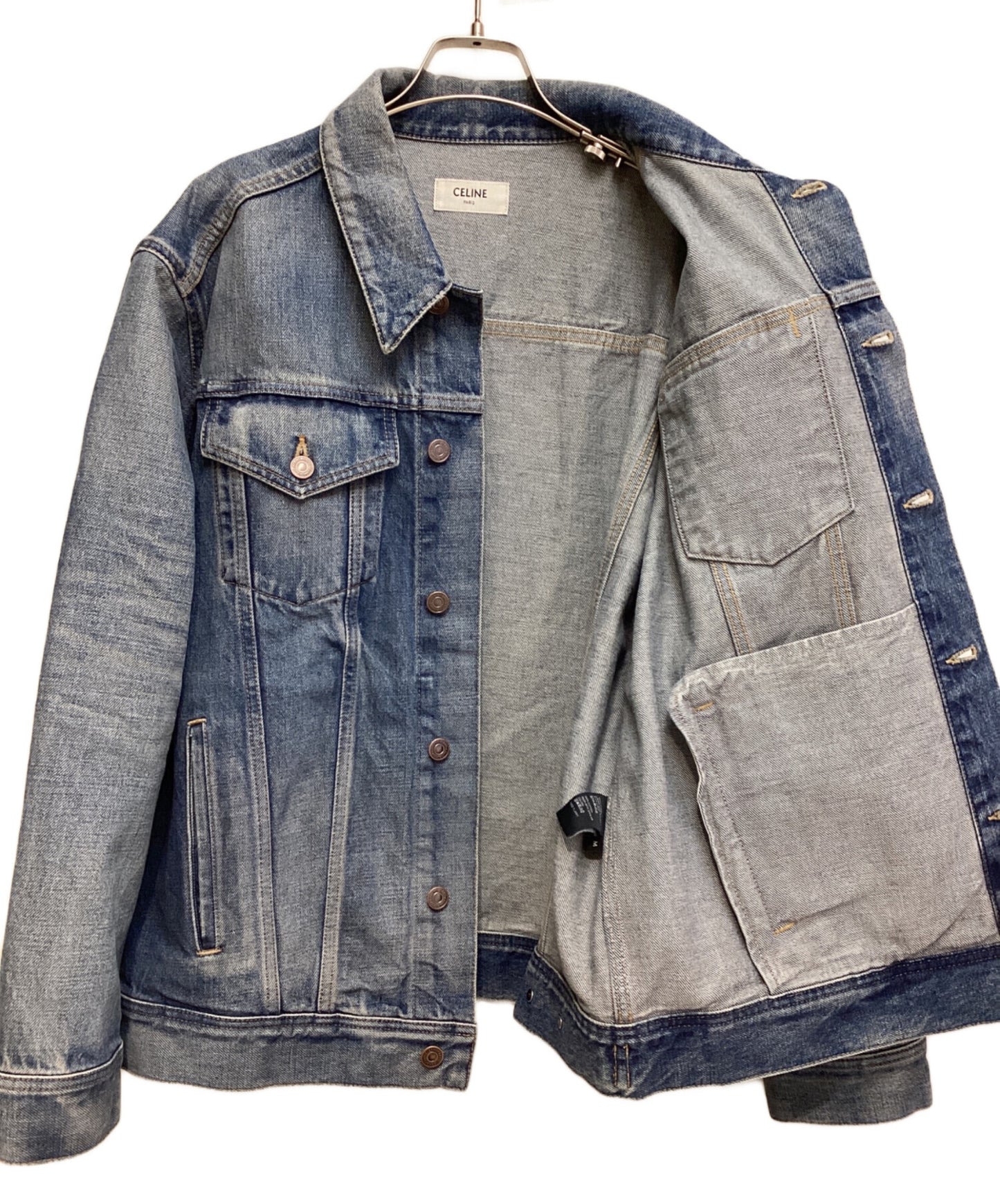[Pre-owned] CELINE Union wash oversized denim jacket 2Q503086T