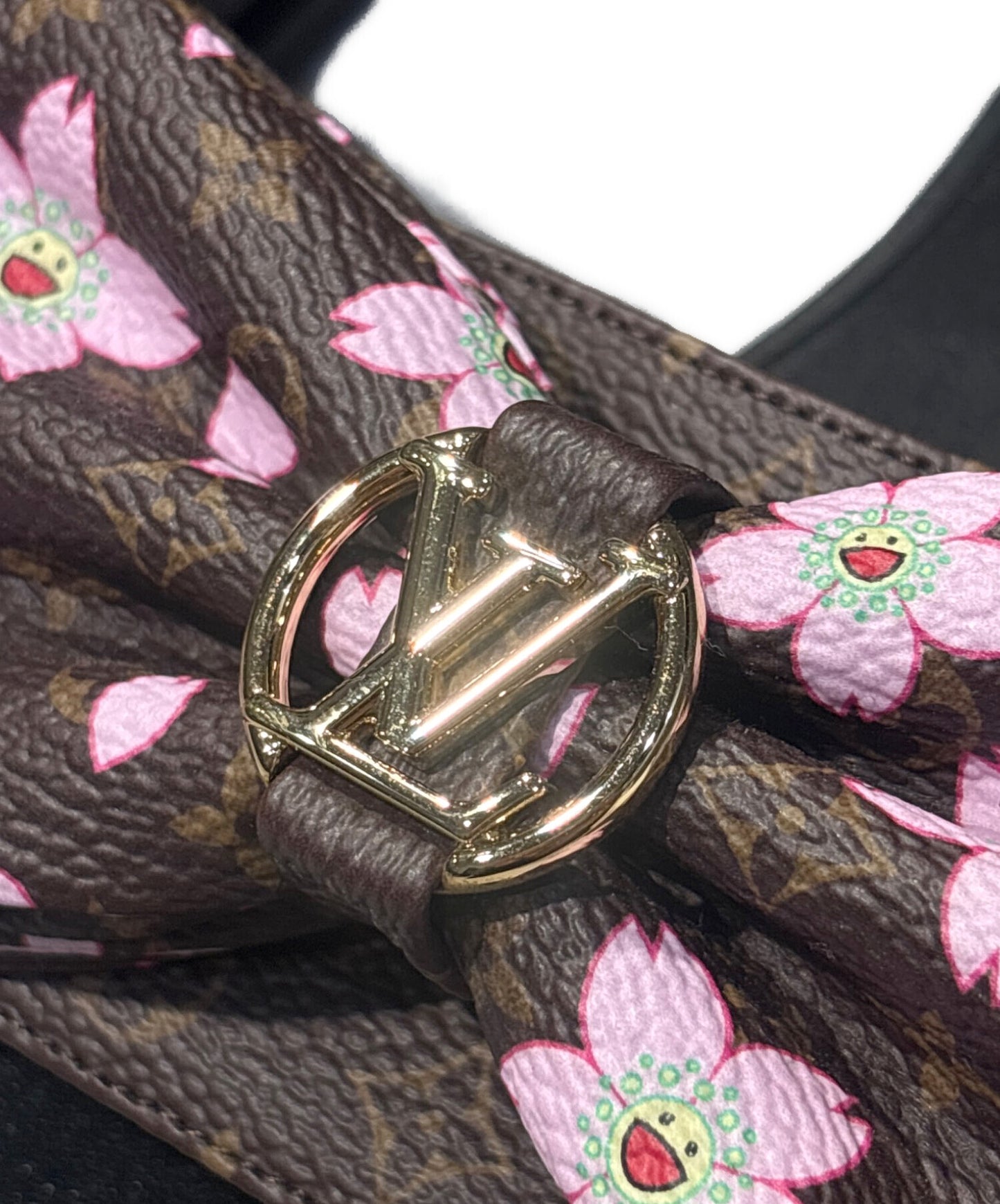 [Pre-owned] LOUIS VUITTON Louis Vuitton x Takashi Murakami Lily Flat Mule Cherry Blossom Sakura Brown / Lily Flat Mule / Flat Sandals 1AGVY6