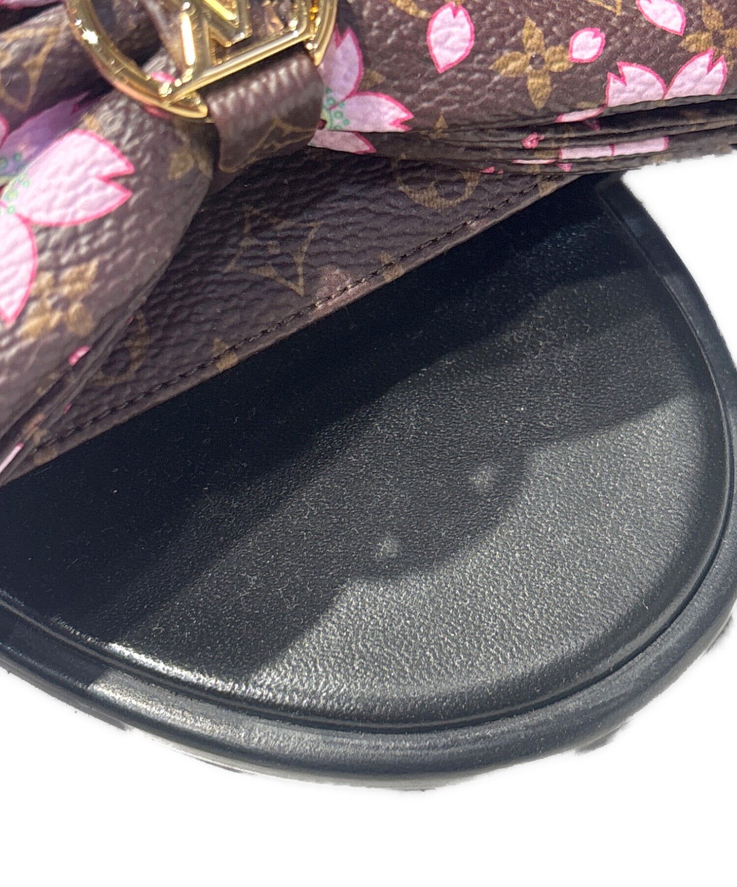 [Pre-owned] LOUIS VUITTON Louis Vuitton x Takashi Murakami Lily Flat Mule Cherry Blossom Sakura Brown / Lily Flat Mule / Flat Sandals 1AGVY6