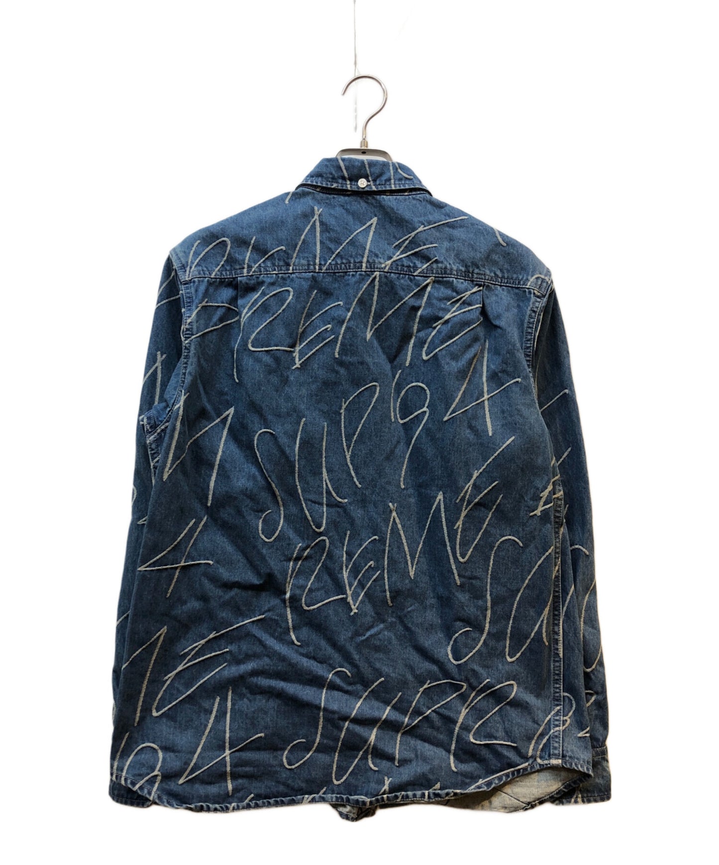 [Pre-owned] SUPREME Handwriting Jacquard Denim Shirt