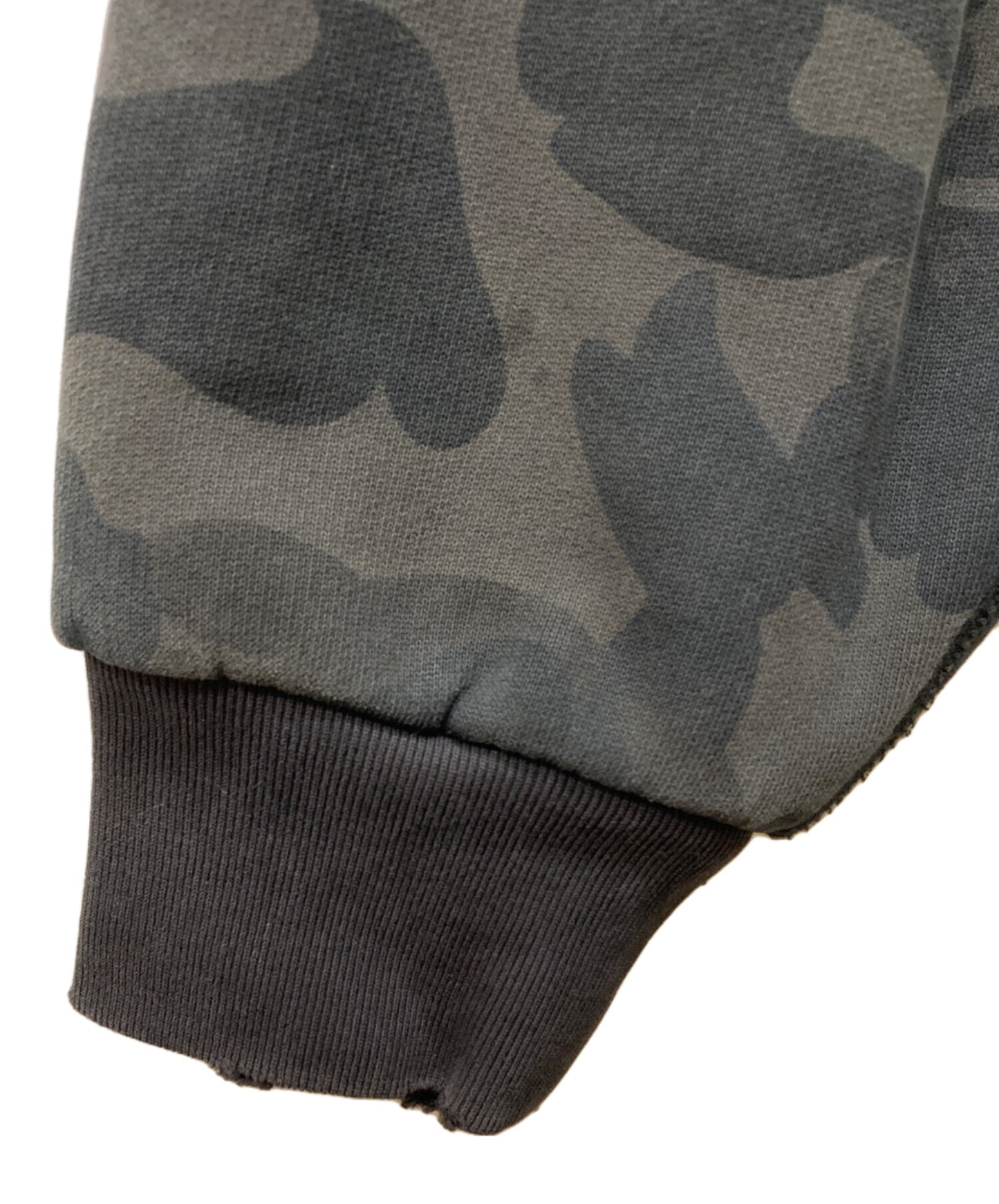 [Pre-owned] A BATHING APE 1st Camo Heavy Wash Cropped Fit Zip Hoodie 001zpl301308m