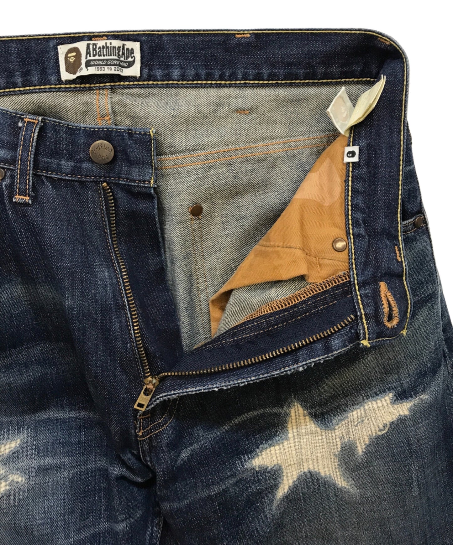 [Pre-owned] A BATHING APE Damaged denim pants