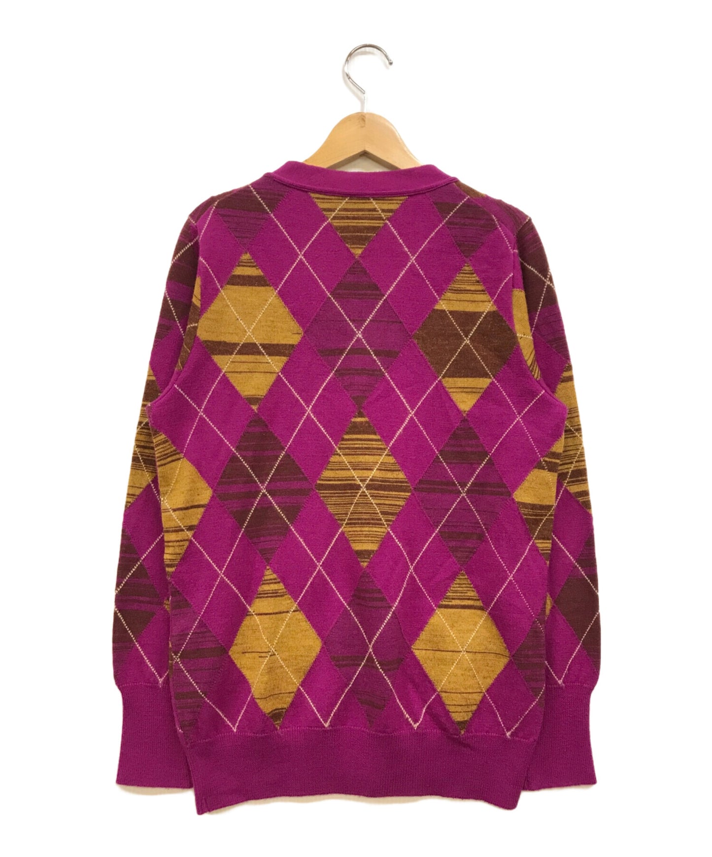 [Pre-owned] Vivienne Westwood man Orb One Point Argyle Knit Cardigan VW-S1-80567