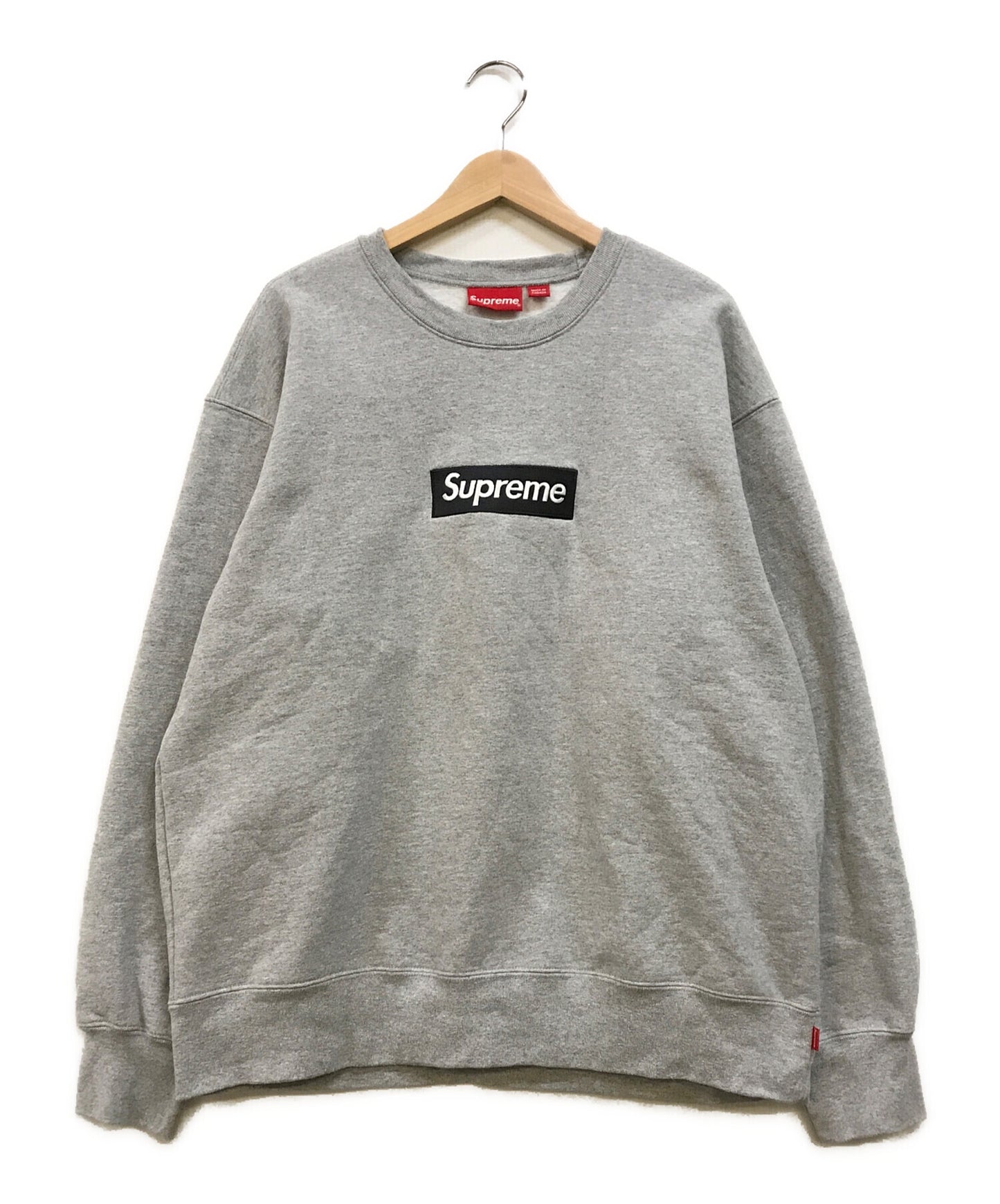 [Pre-owned] SUPREME Box Logo Crewneck Heather Grey Sweatshirt