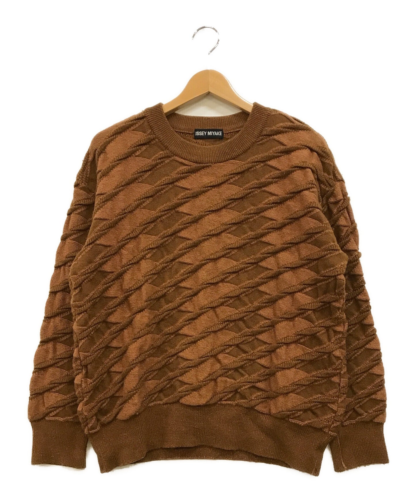 [Pre-owned] ISSEY MIYAKE Black Tag Wool Cotton 3D Knit ME31KN048