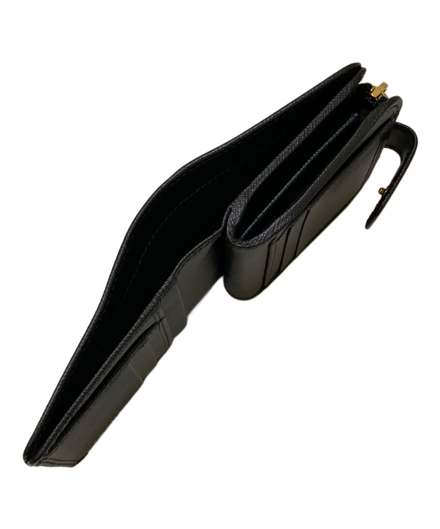 [Pre-owned] PRADA Saffiano triangle logo wallet 1ML018