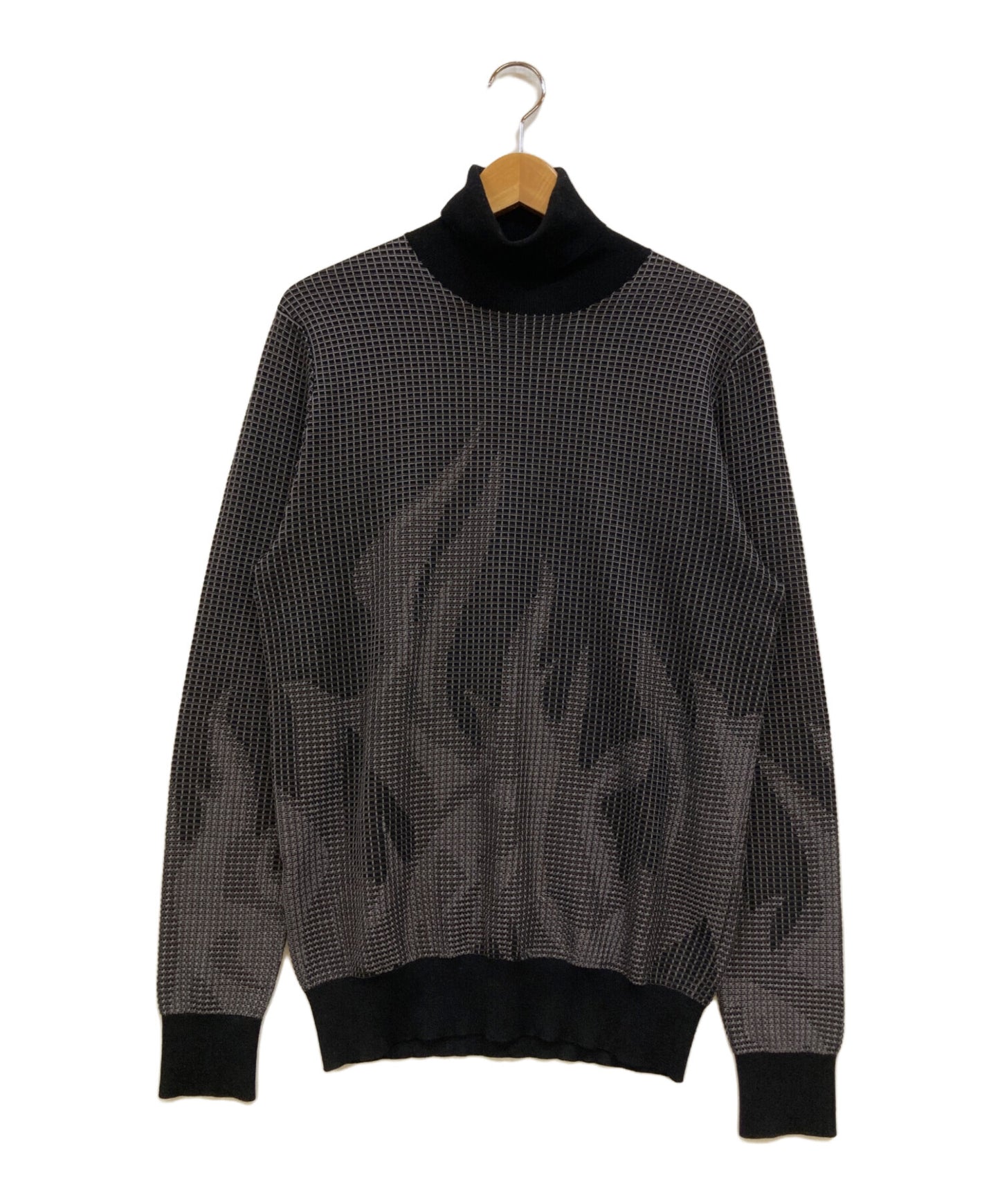 [Pre-owned] HERMES Silk blend fire motif turtleneck knit