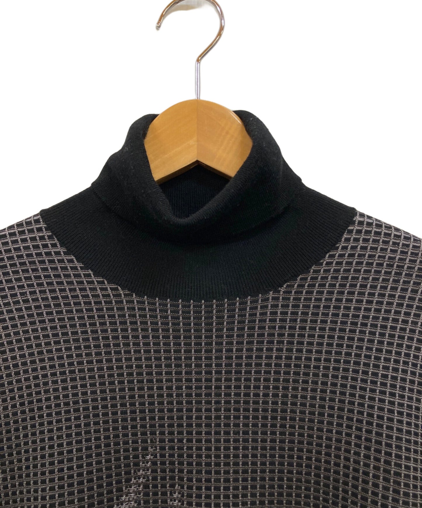 [Pre-owned] HERMES Silk blend fire motif turtleneck knit