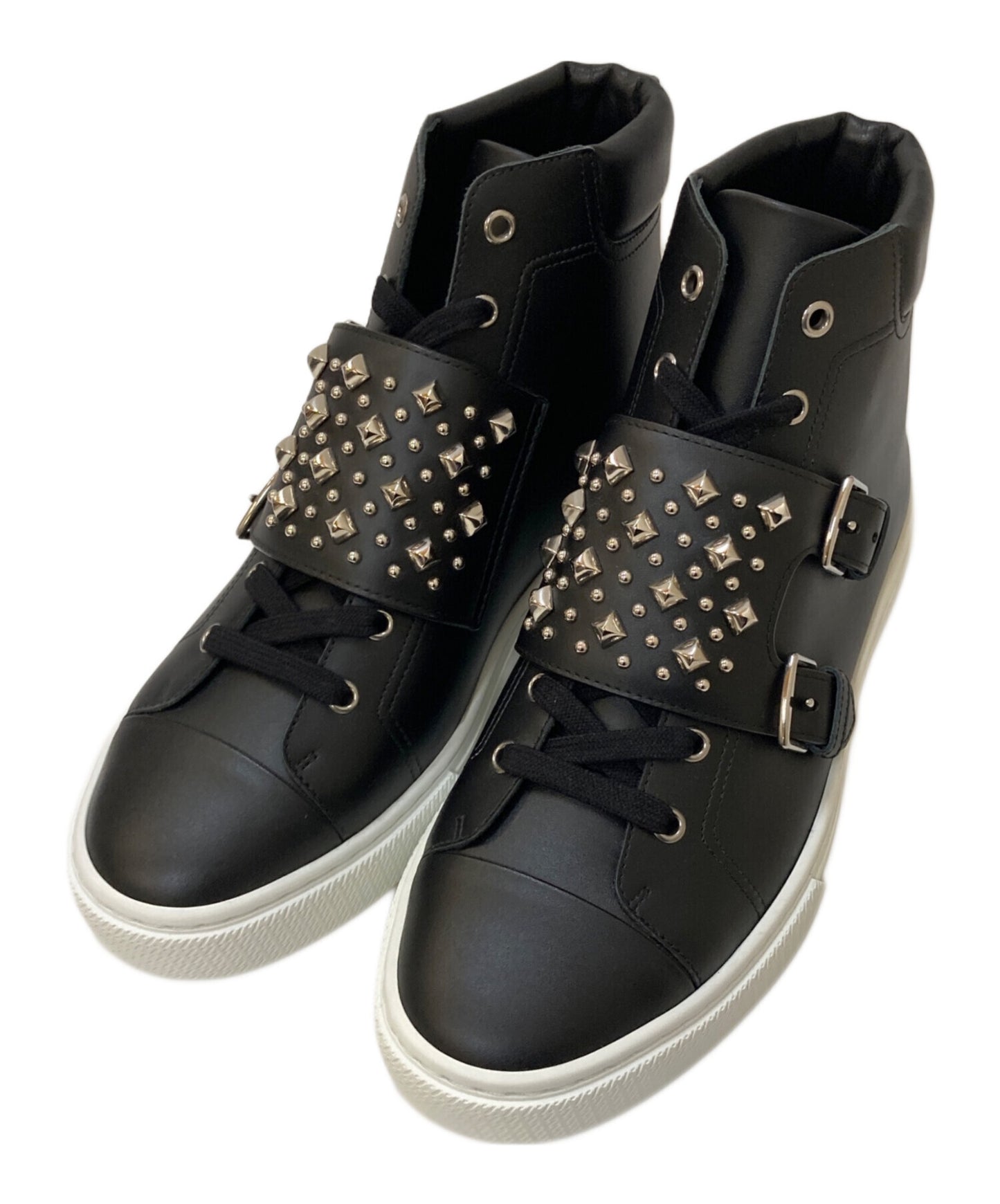 [Pre-owned] HERMES Hanky Studded High Cut Sneakers