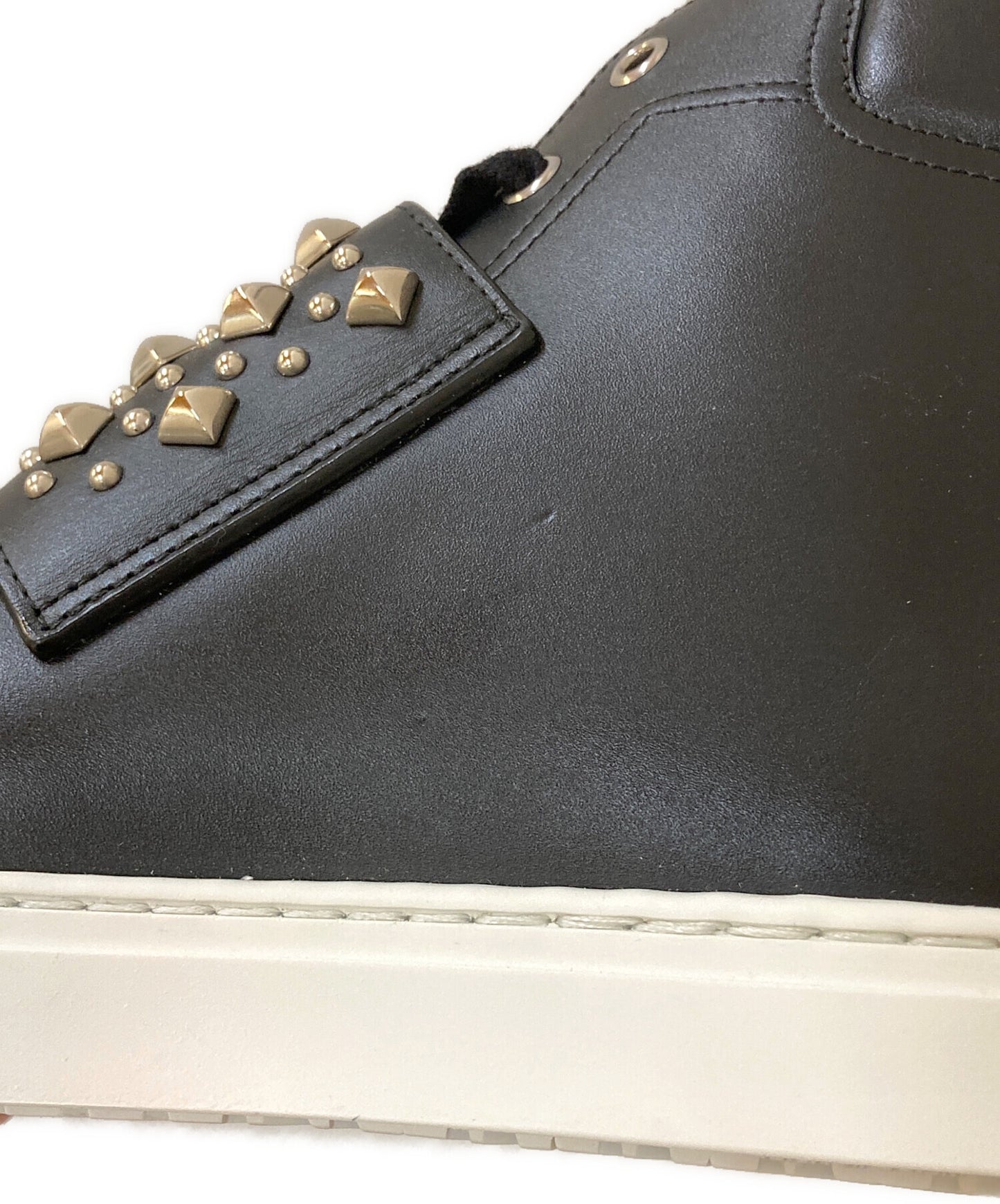 [Pre-owned] HERMES Hanky Studded High Cut Sneakers