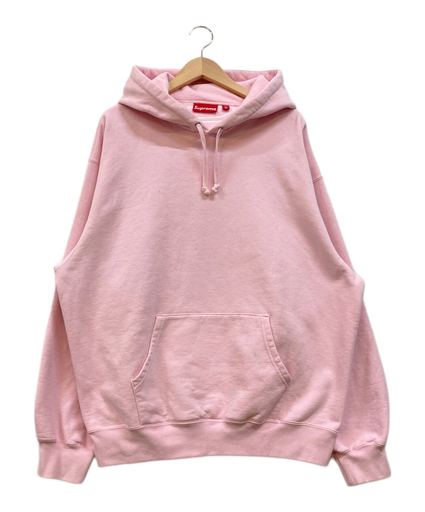 [Pre-owned] SUPREME Satin Applique Hooded Sweatshirt "Light Pink" Hoodie Parka
