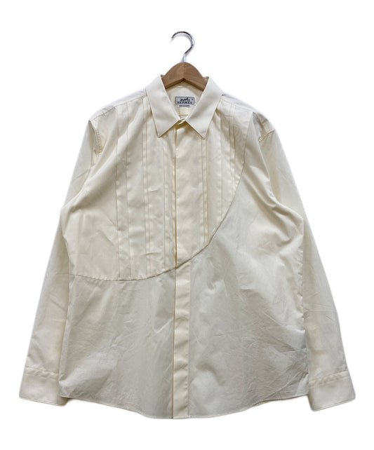 [Pre-owned] HERMES Sleeve serie button pintuck design shirt