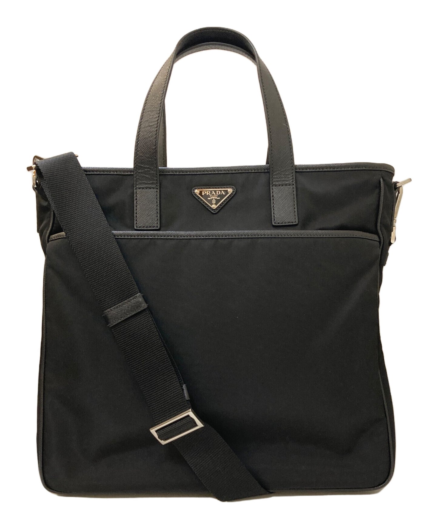 [Pre-owned] PRADA Leather Nylon Combination 2WAY Tote Bag 2VG033
