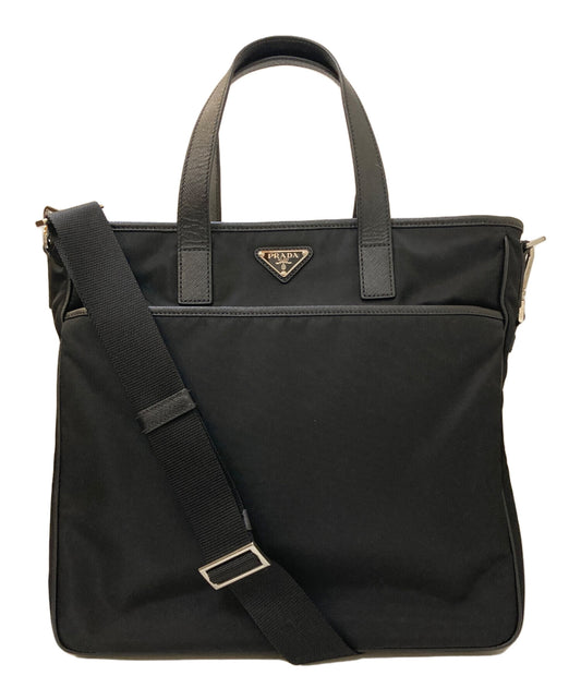[Pre-owned] PRADA Leather Nylon Combination 2WAY Tote Bag 2VG033