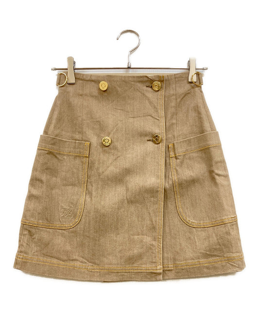 [Pre-owned] FENDI Mini Skirt with Gold-Toned Buttons 12CPF-19-1705