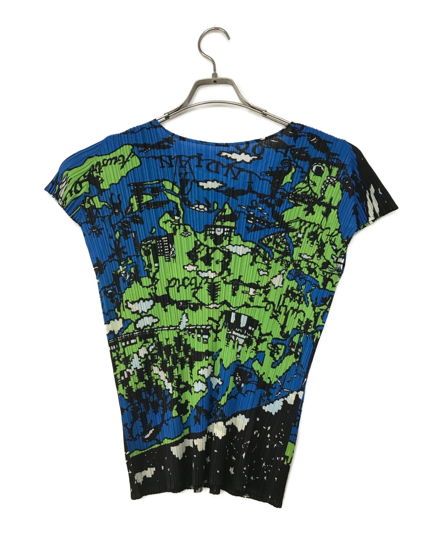 [Pre-owned] PLEATS PLEASE 1990s map of the world short sleeve blouse PP23-JK604