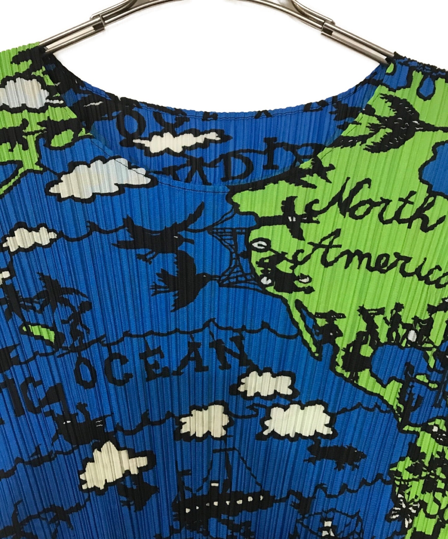 [Pre-owned] PLEATS PLEASE 1990s map of the world short sleeve blouse PP23-JK604