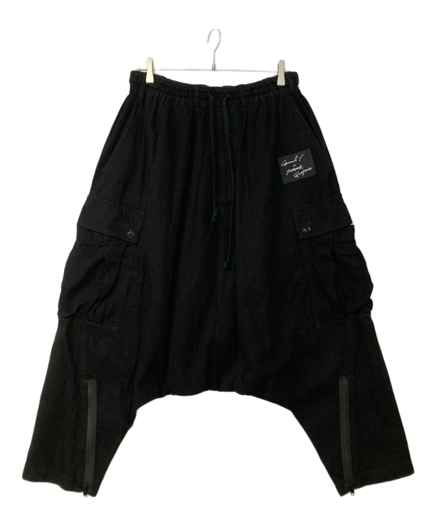 [Pre-owned] GROUND Y 7.5oz Black Denim Saruel Pants GR-P24-020