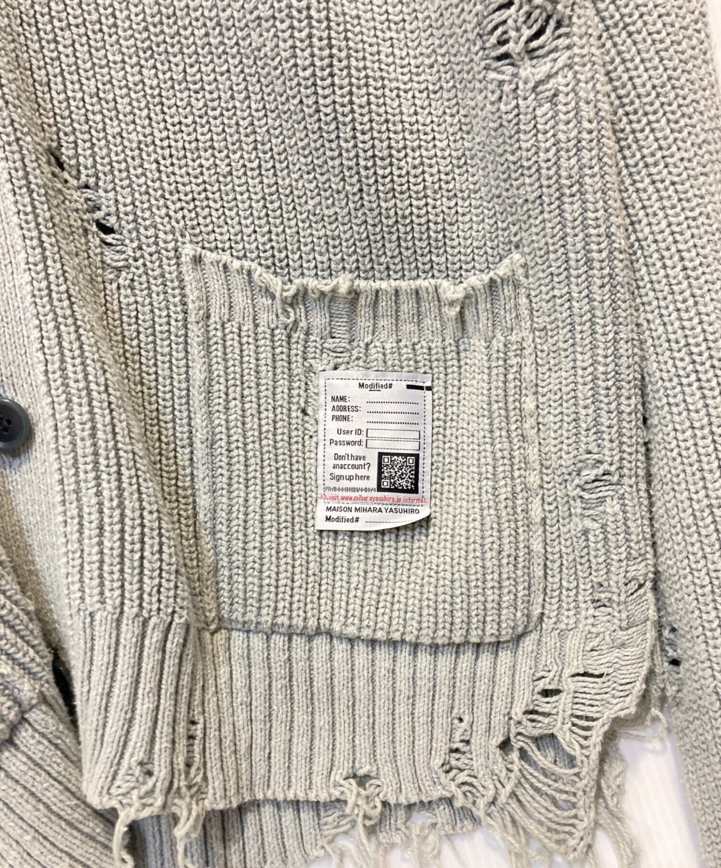 [Pre-owned] Maison MIHARA YASUHIRO Bleached Knit Cardigan J12CD501