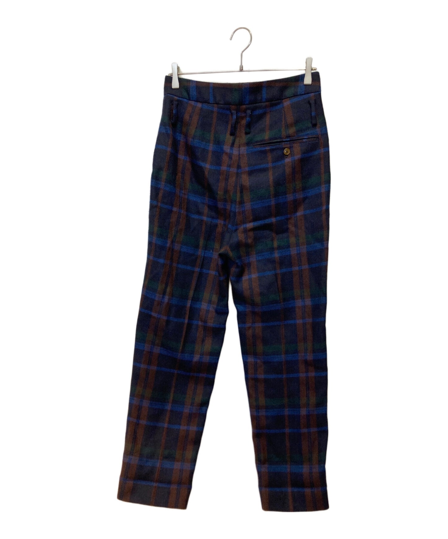 [Pre-owned] Vivienne Westwood man Asymmetrical Front Tartan Check Wool Pants VW-W1-71886
