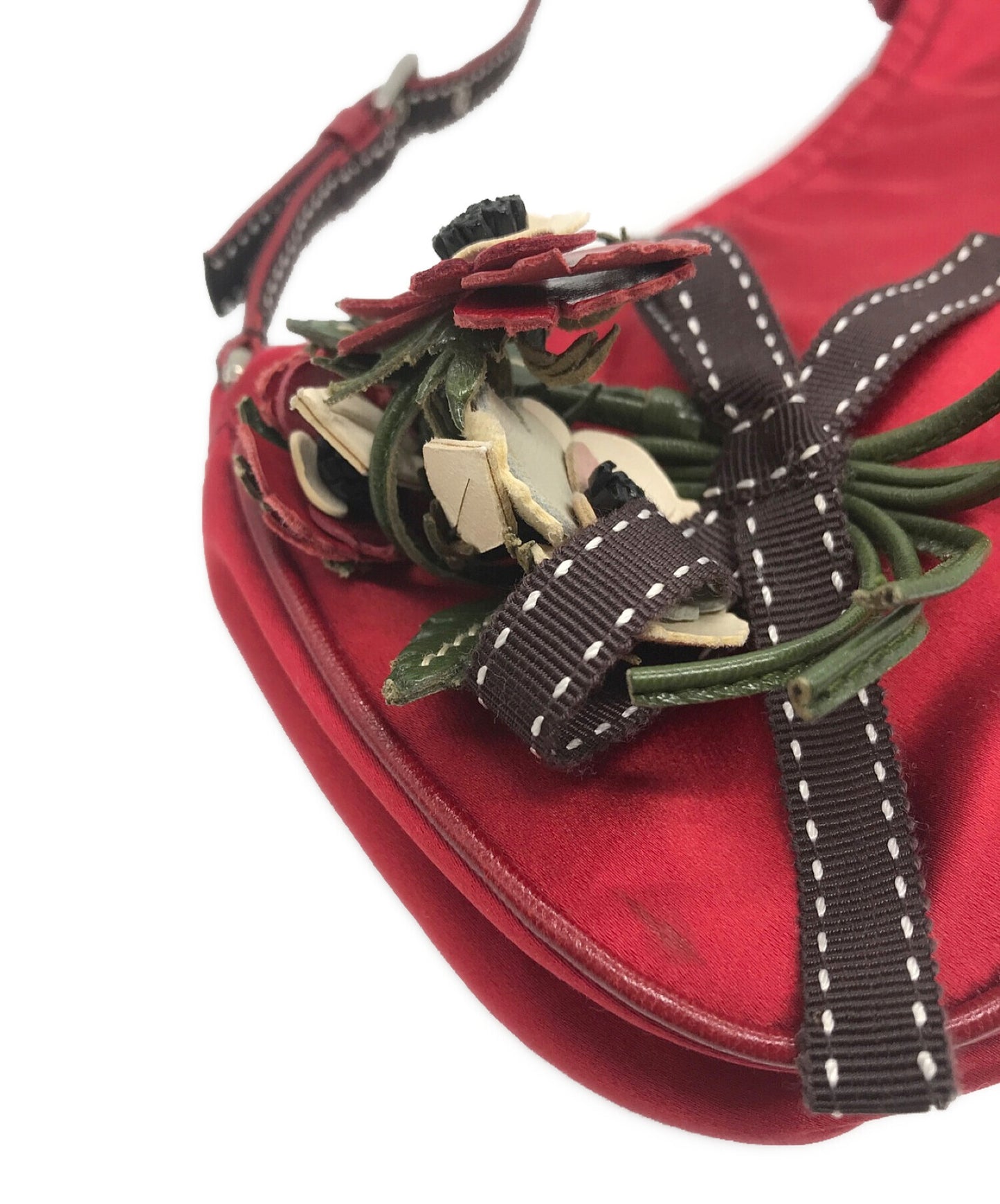 [Pre-owned] PRADA Semi shoulder bag with flower motif BR1515