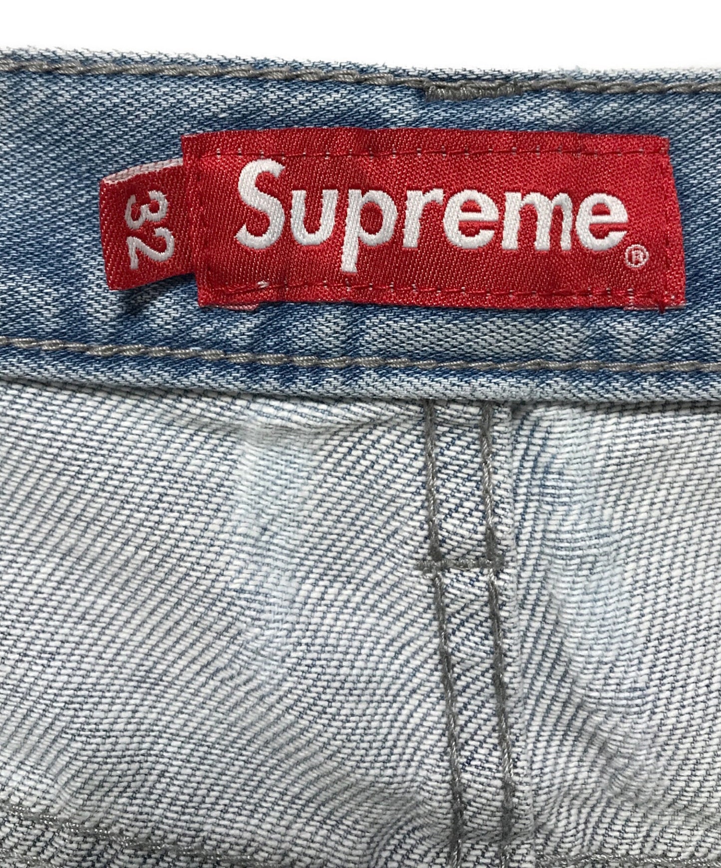 [Pre-owned] SUPREME Logo Stripe Jacquard Regular Jean