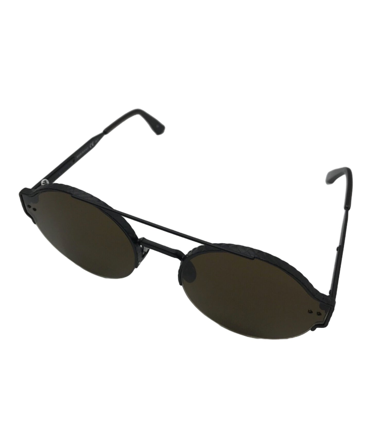 [Pre-owned] BOTTEGA VENETA Intrecciato Pilot Round Sunglasses BV0013S-001