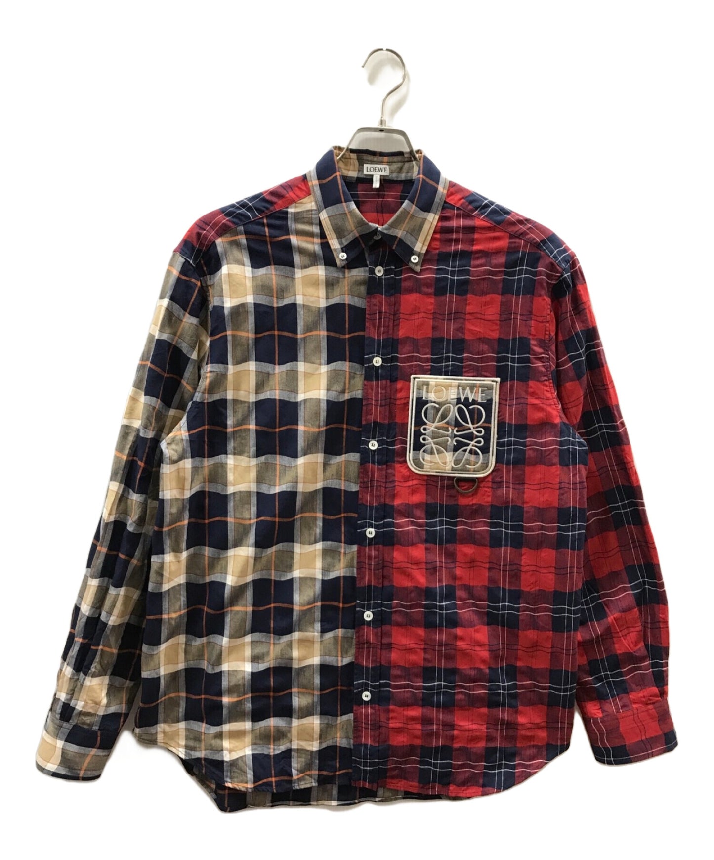 [Pre-owned] LOEWE Switched Patchwork Check Shirt