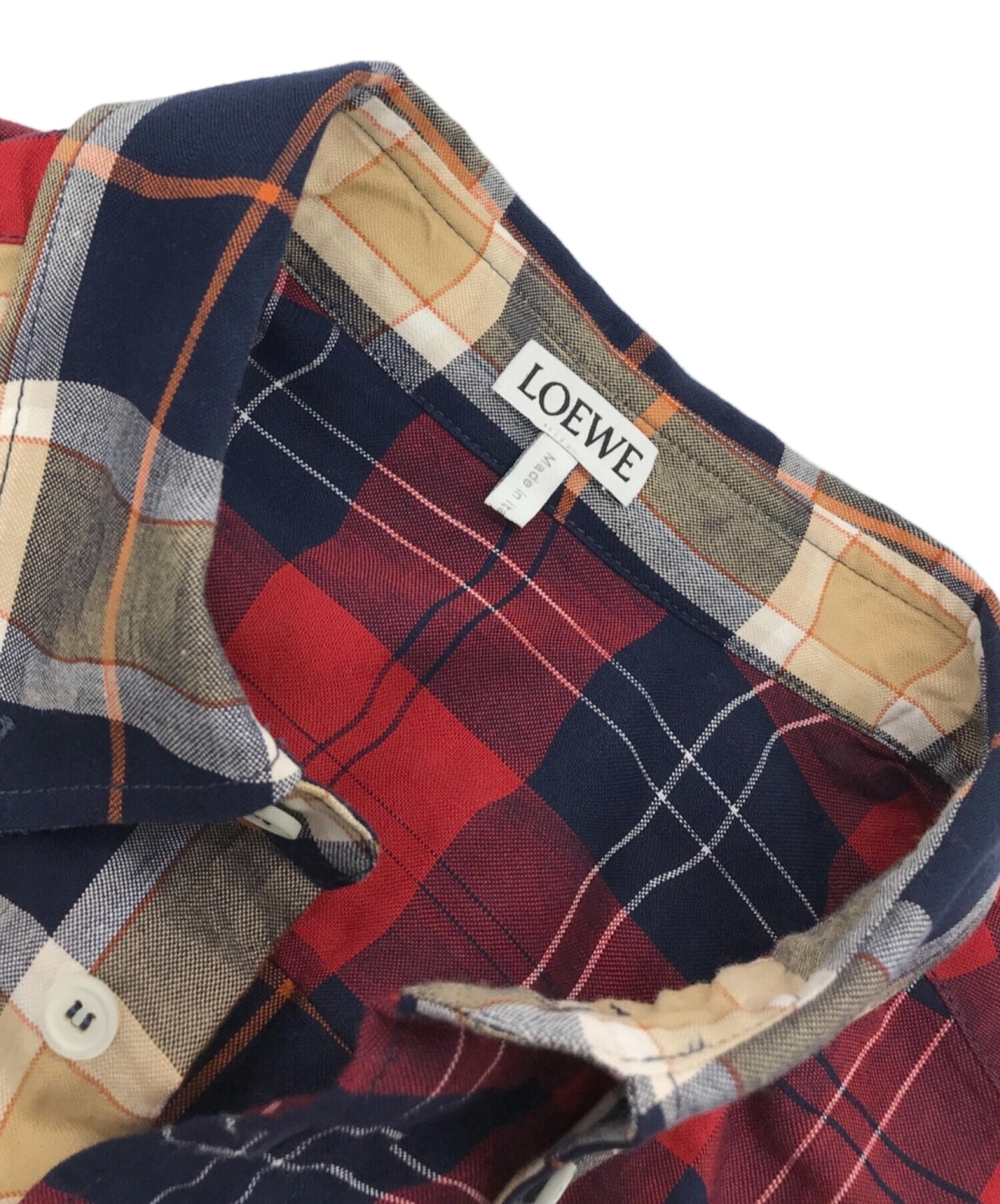 [Pre-owned] LOEWE Switched Patchwork Check Shirt