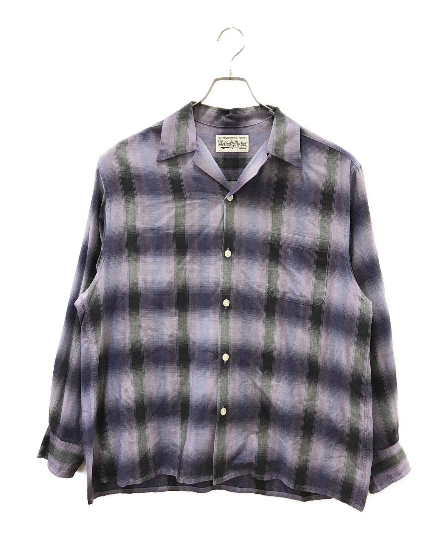 [Pre-owned] WACKO MARIA OMBRE CHECK OPEN COLLAR SHIRT L/S -TYPE 4-  23fw-wms-0c04