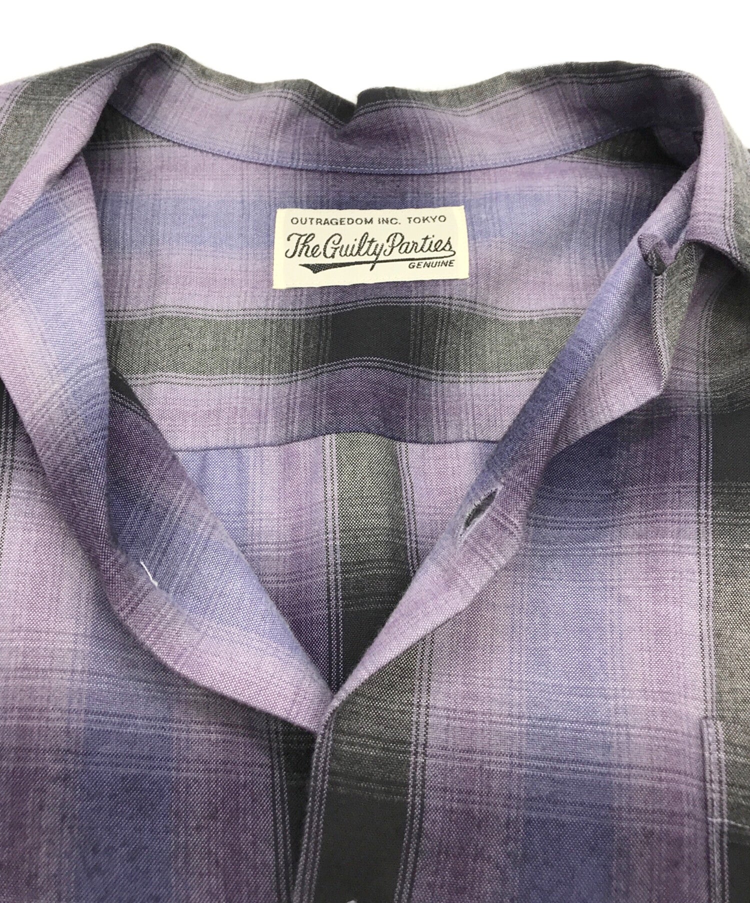 Pre-owned] WACKO MARIA OMBRE CHECK OPEN COLLAR SHIRT L/S -TYPE 4