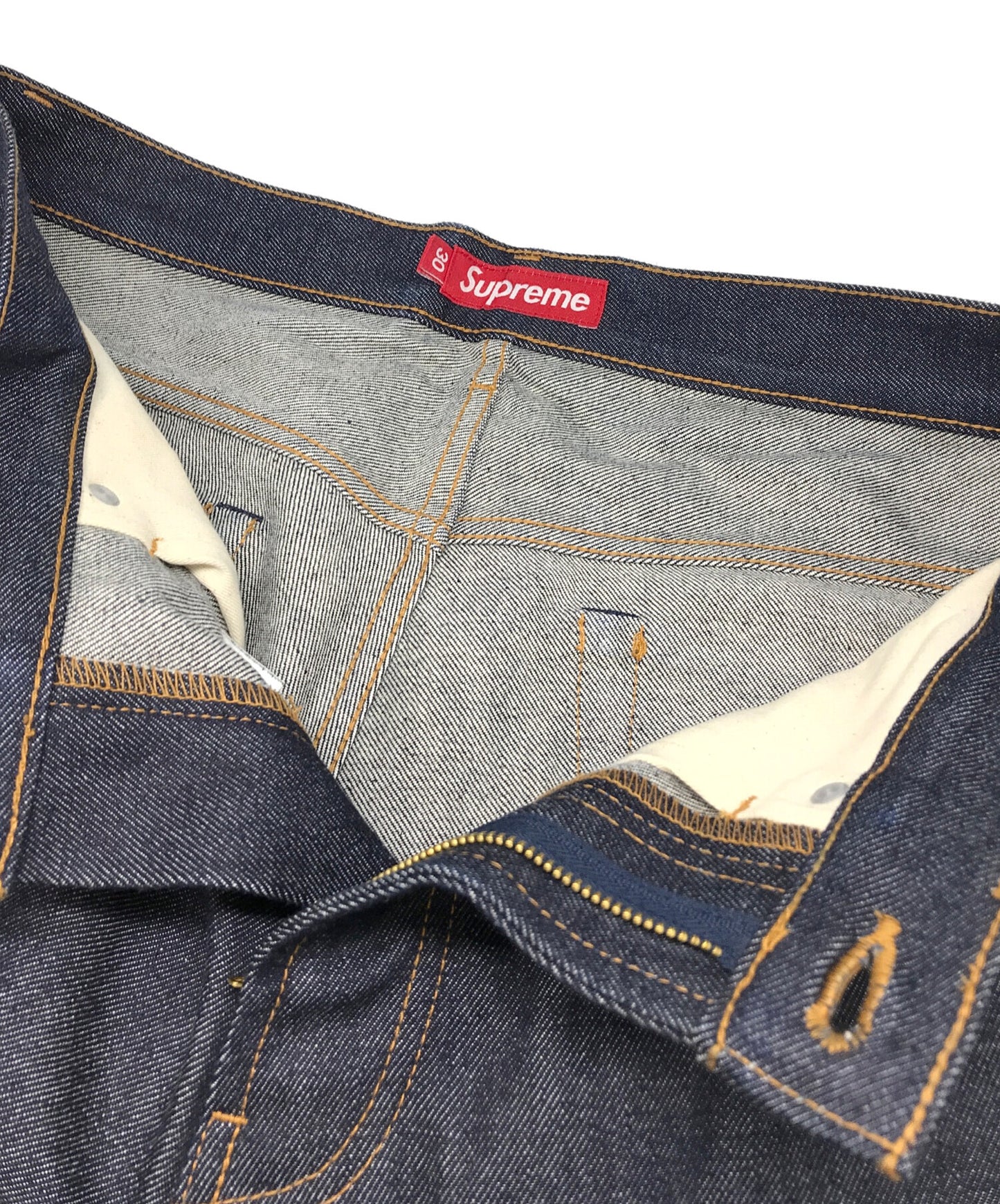 [Pre-owned] SUPREME RIGID BAGGY SELVEDGE DENIM SHORT/Baggy half denim pants