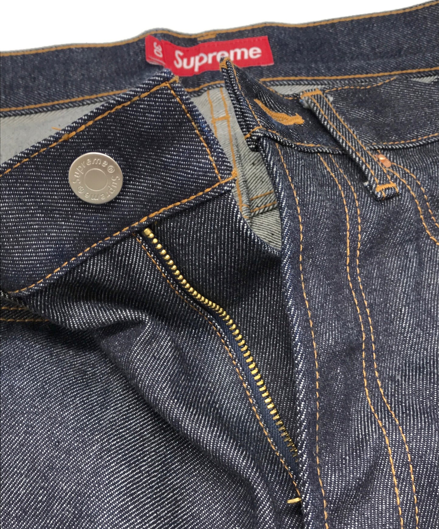 [Pre-owned] SUPREME RIGID BAGGY SELVEDGE DENIM SHORT/Baggy half denim pants