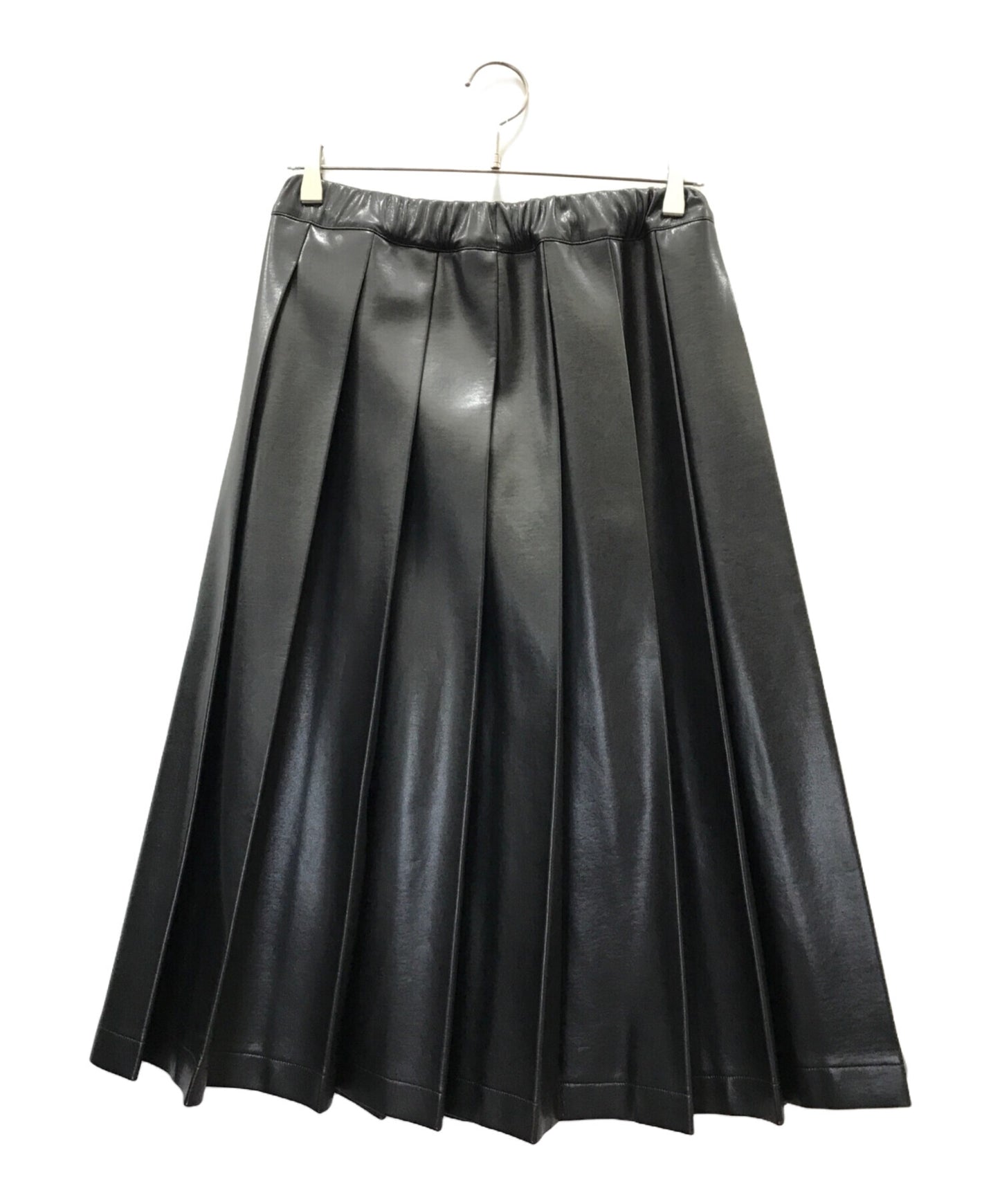 [Pre-owned] tricot COMME des GARCONS Faux Leather Pleated Skirt Skirt TE-S004