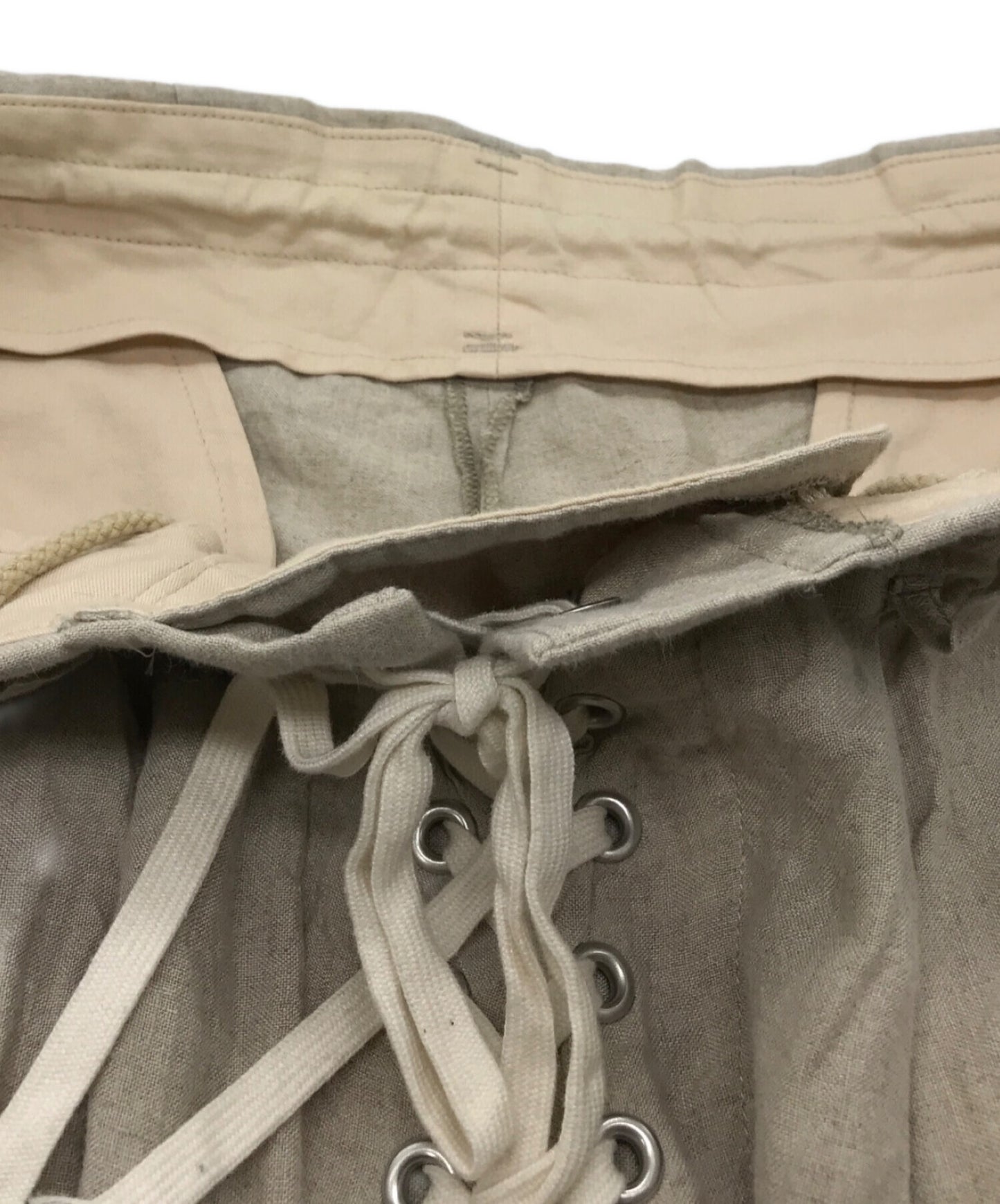 [Pre-owned] Yohji Yamamoto pour homme LINEN ddw HEM ADJUSTFOLD PANTS HD-P47-303