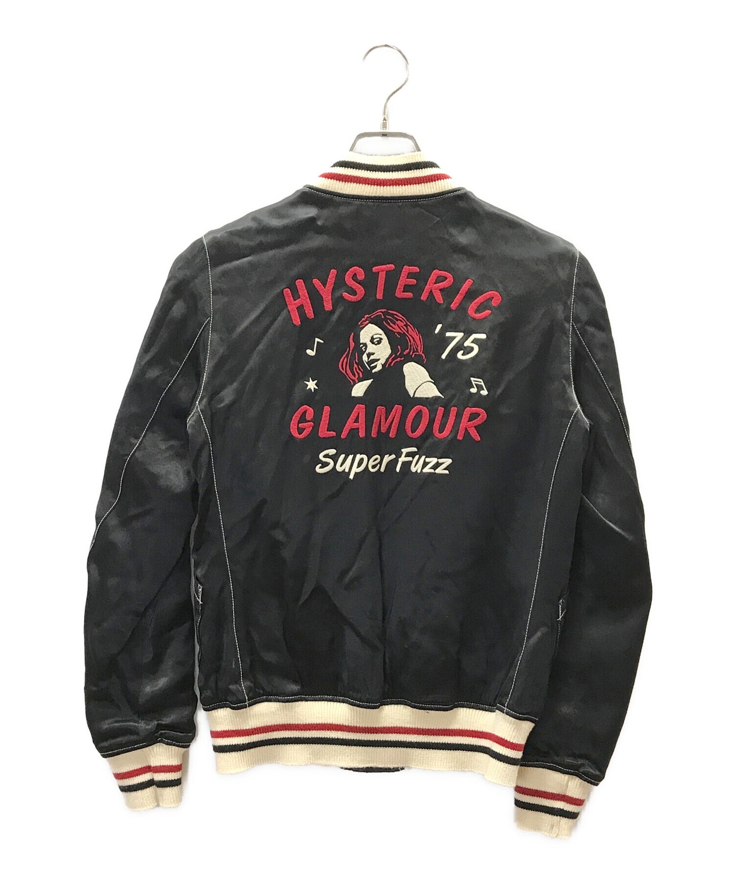 [Pre-owned] Hysteric Glamour satin and embroidered version of a stadium jumper 0153AB14