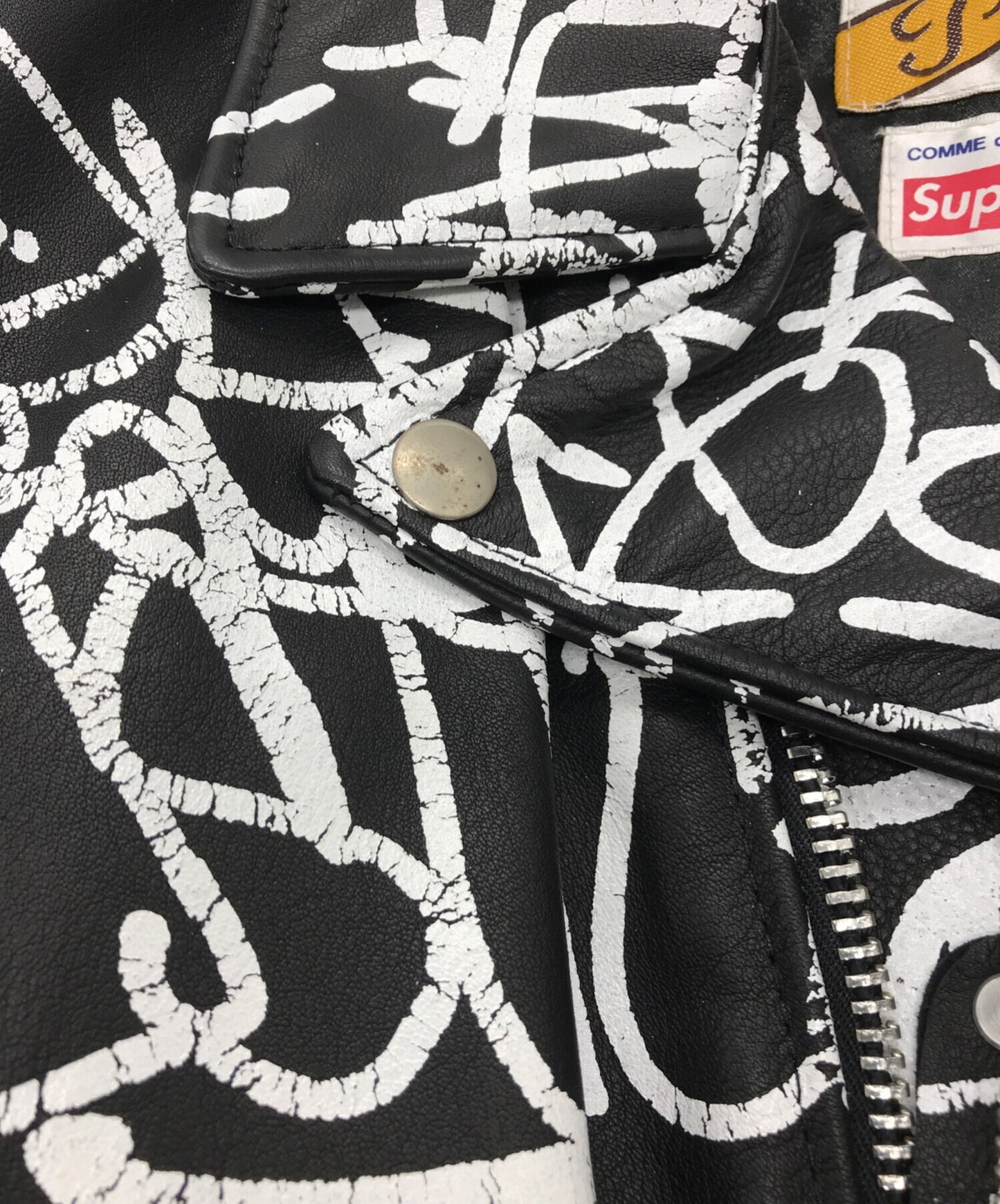 [Pre-owned] SUPREME Painted Perfecto Leather Jacket J46F8