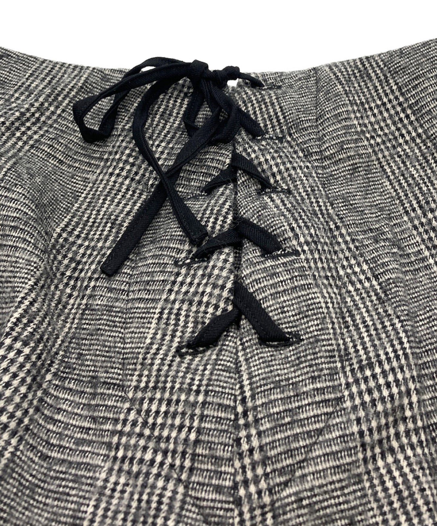 [Pre-owned] Y's Blush Wool Glen Checked Sweater Skirt YO-S14-007