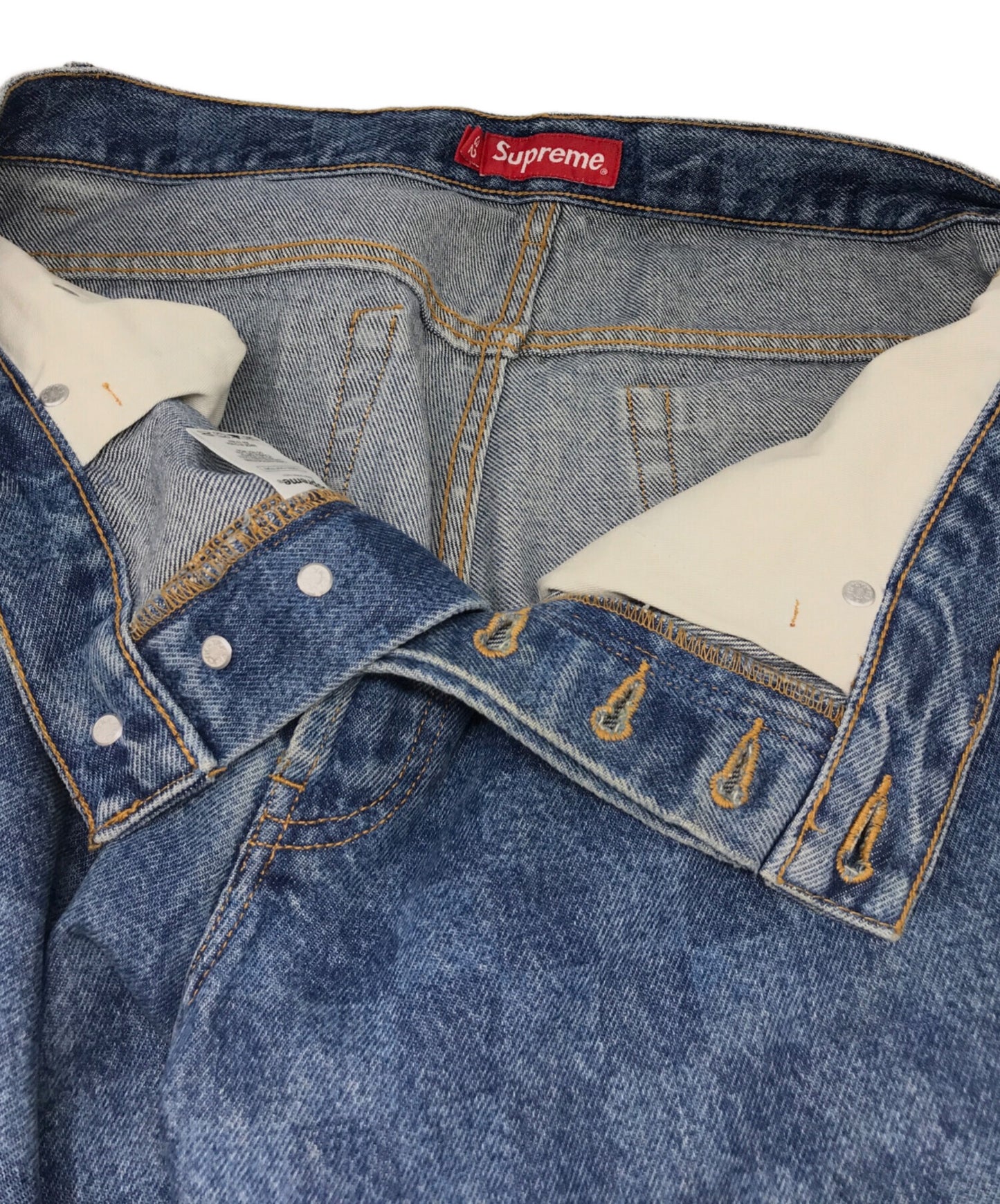[Pre-owned] SUPREME Regular Jean Washed Checkerboard