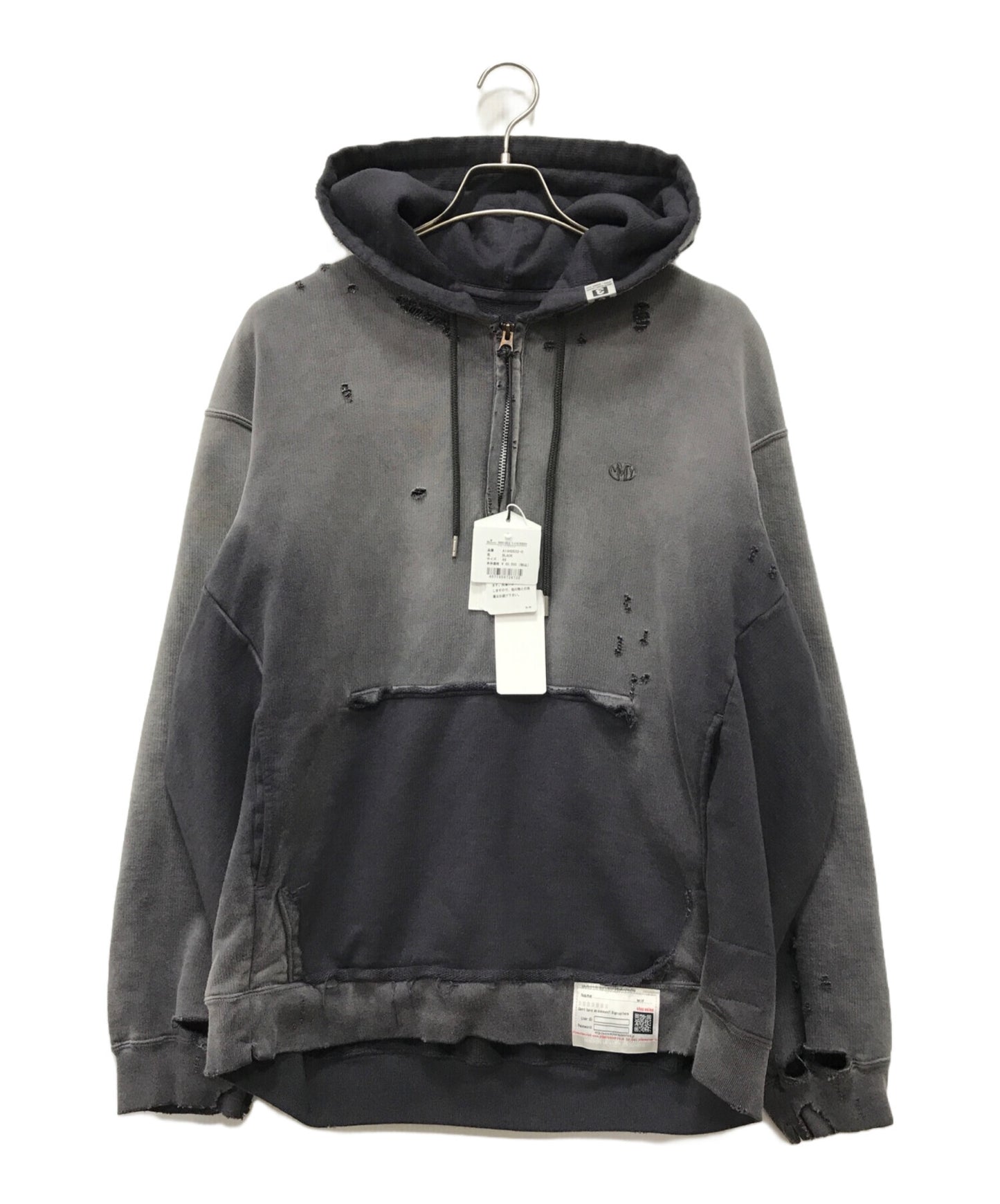 [Pre-owned] MIHARA YASUHIRO SUN FADED HALF ZIP HOODIE A14HD532