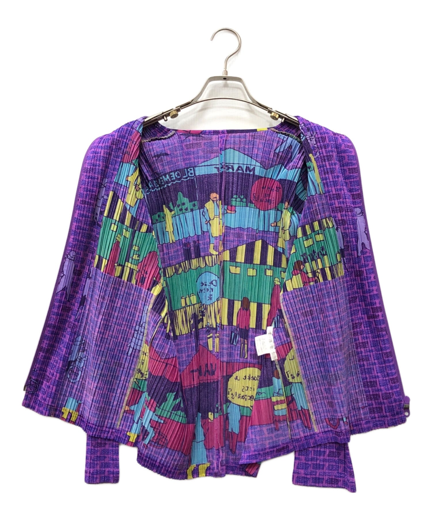 Pre-owned] PLEATS PLEASE Pleated jacket with all over pattern pp63