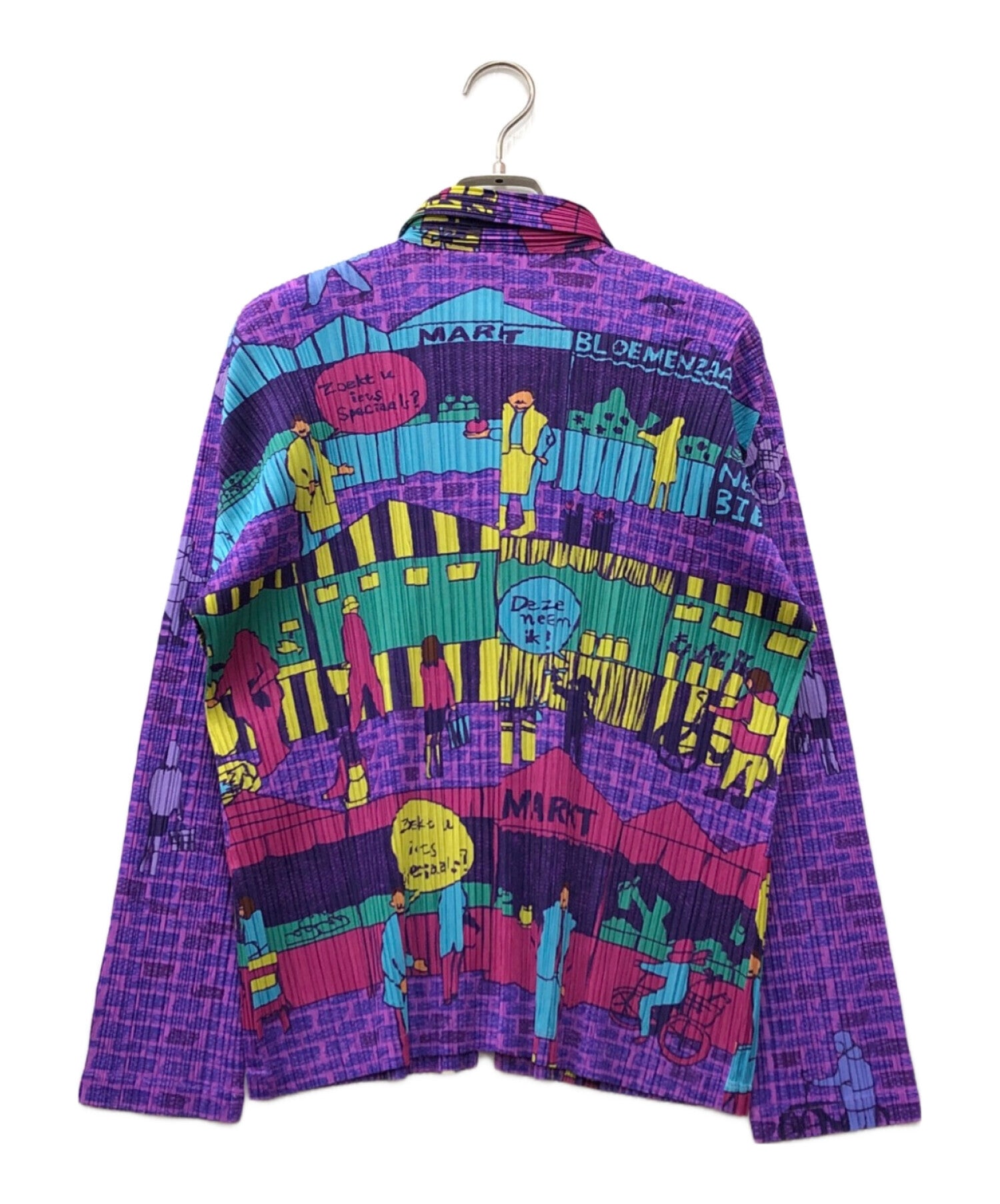 Pre-owned] PLEATS PLEASE Pleated jacket with all over pattern pp63