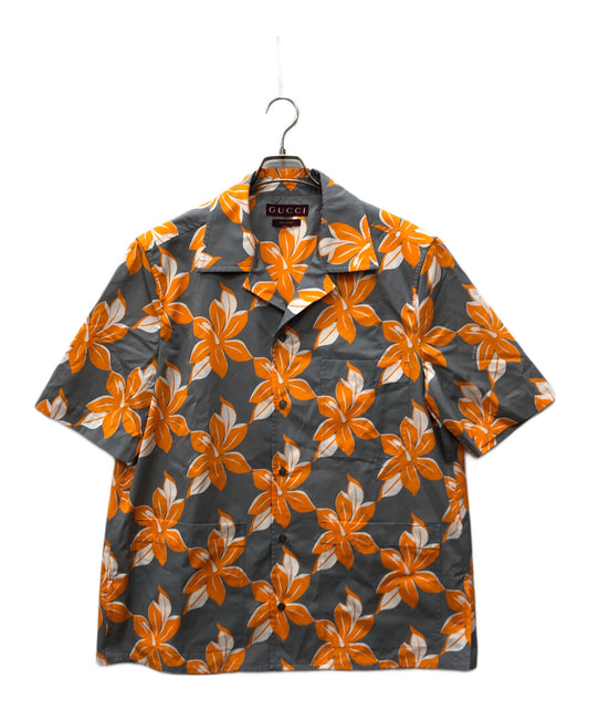 [Pre-owned] GUCCI Printed Cotton Poplin Shirt / Short Sleeved Shirt 821498 Z7AM0