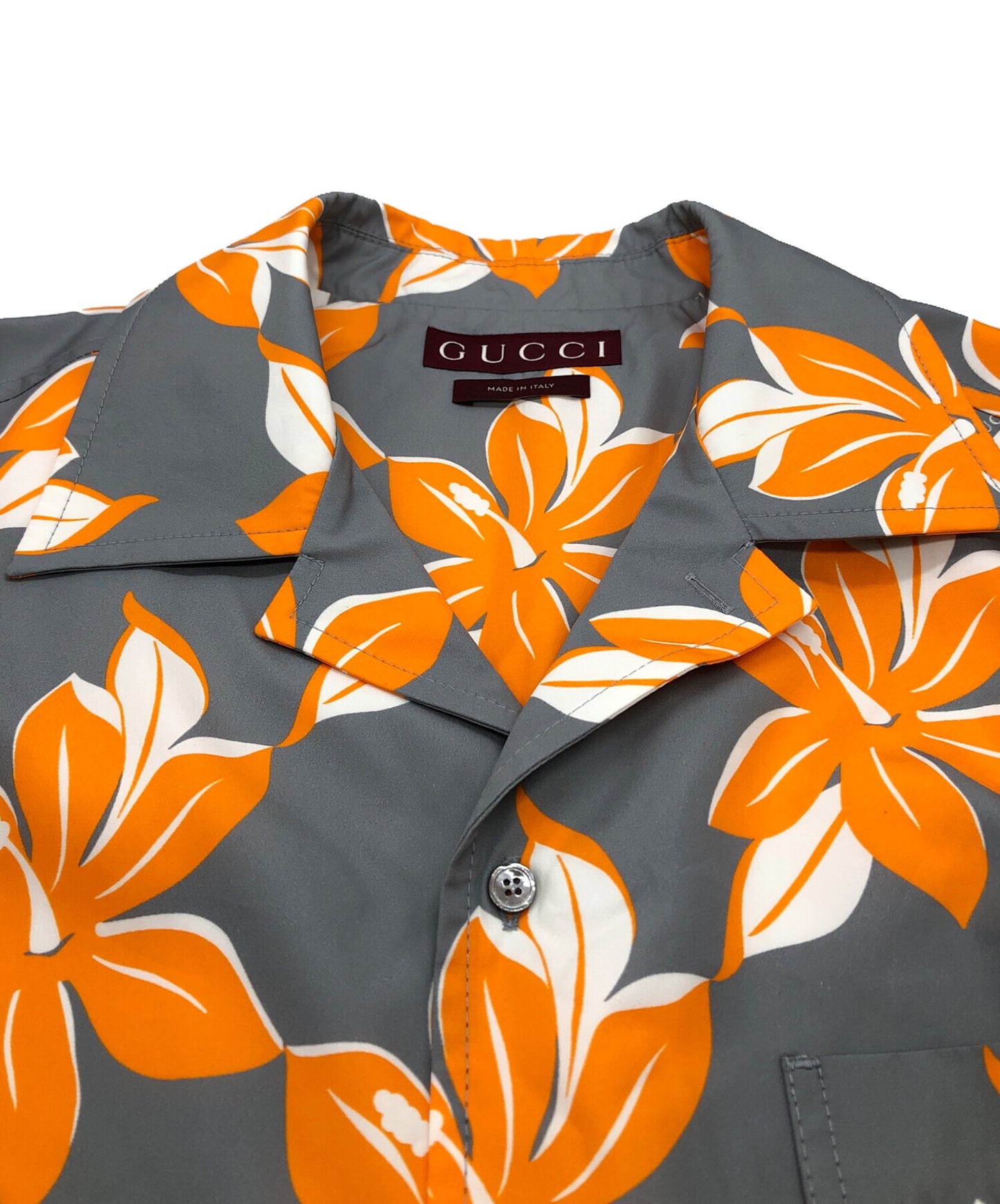 [Pre-owned] GUCCI Printed Cotton Poplin Shirt / Short Sleeved Shirt 821498 Z7AM0