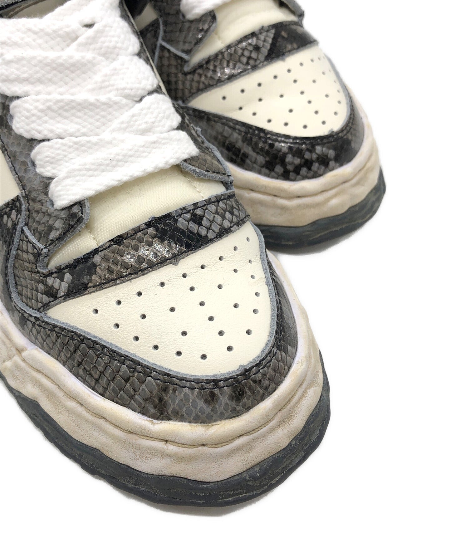 [Pre-owned] MIHARA YASUHIRO "KEITH" OG Sole Python Printed Leather Low-top Sneaker A14FW709