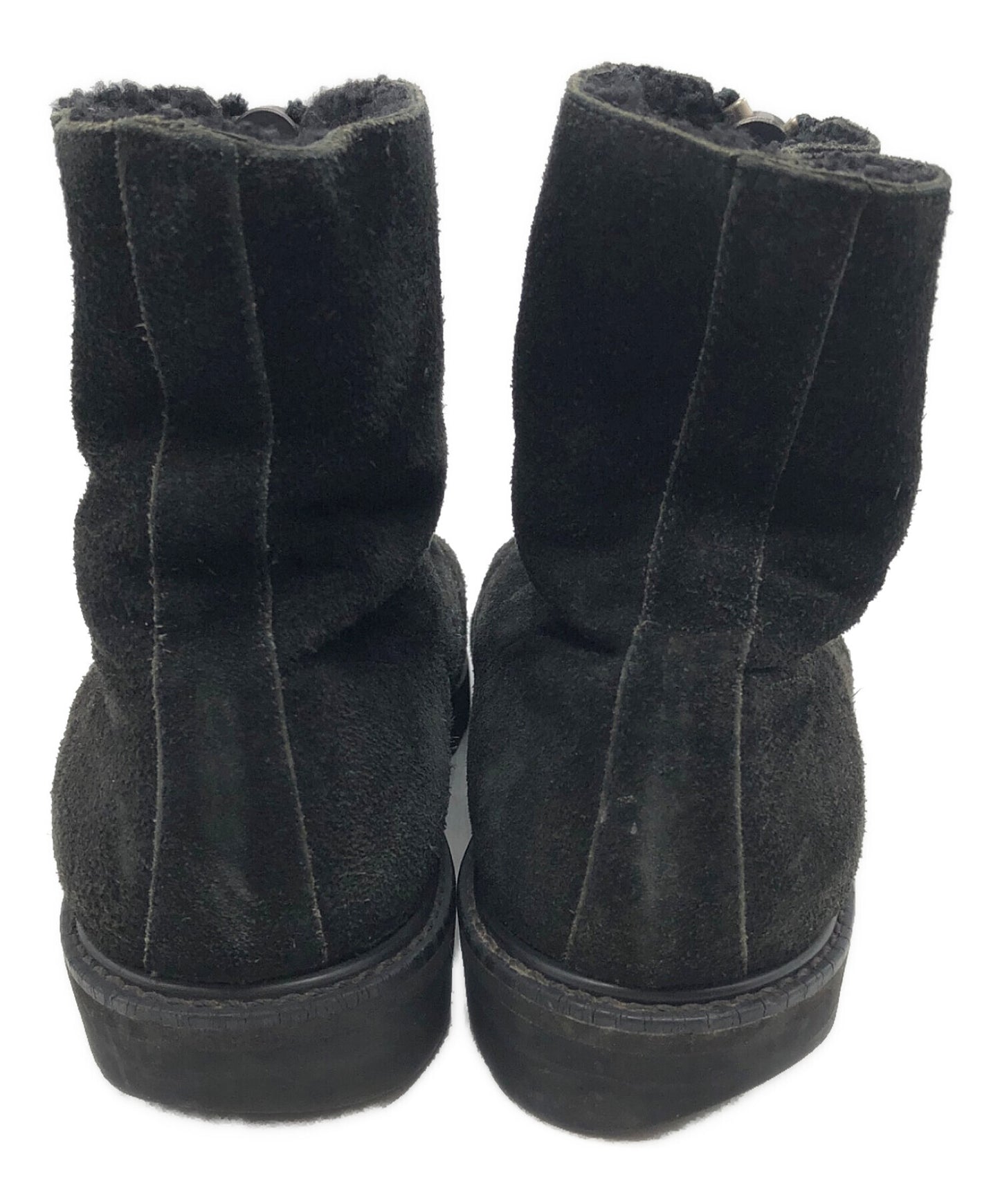 [Pre-owned] Yohji Yamamoto pour homme Suede leather front zip boa boots HF-E06-7097