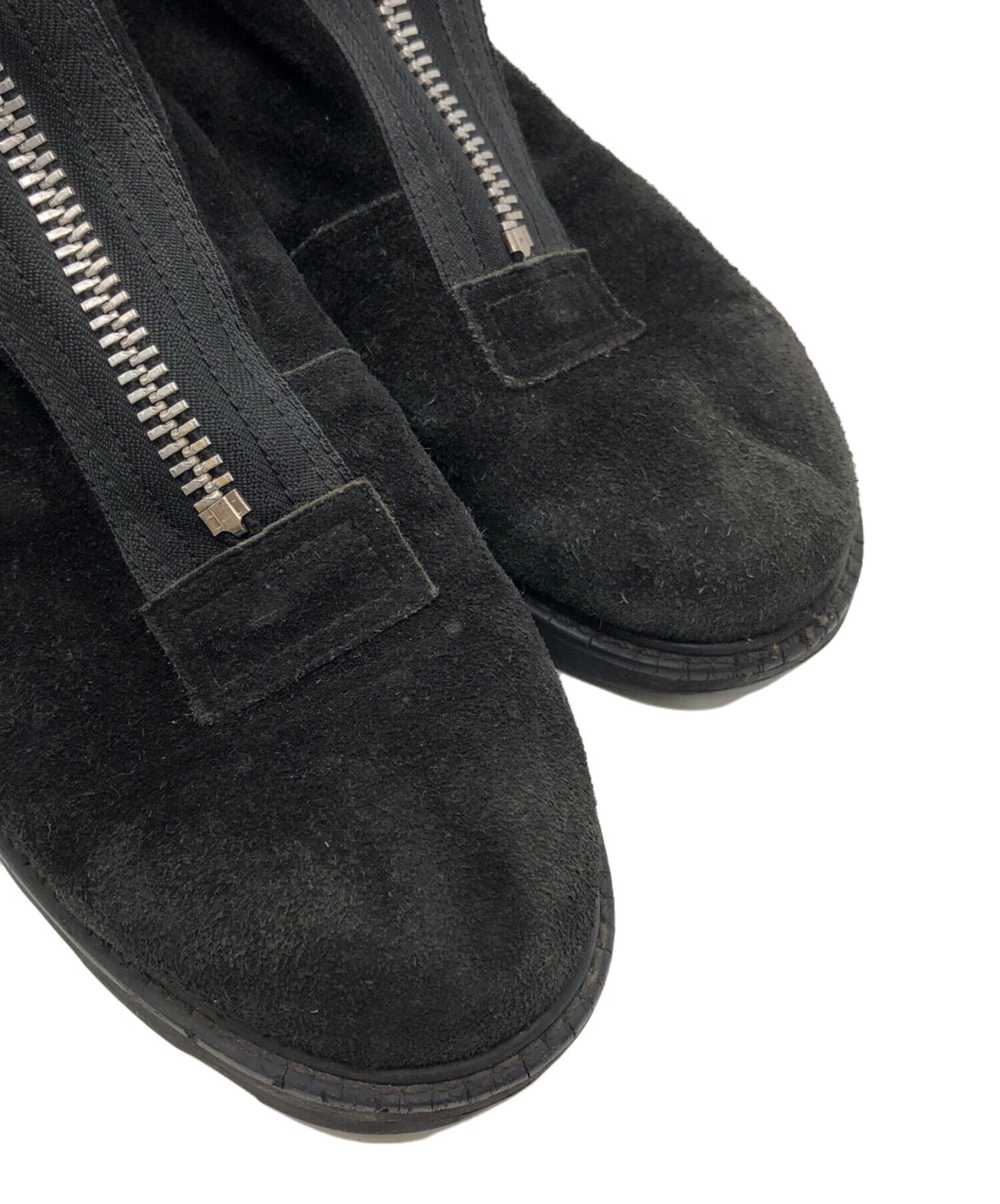 [Pre-owned] Yohji Yamamoto pour homme Suede leather front zip boa boots HF-E06-7097