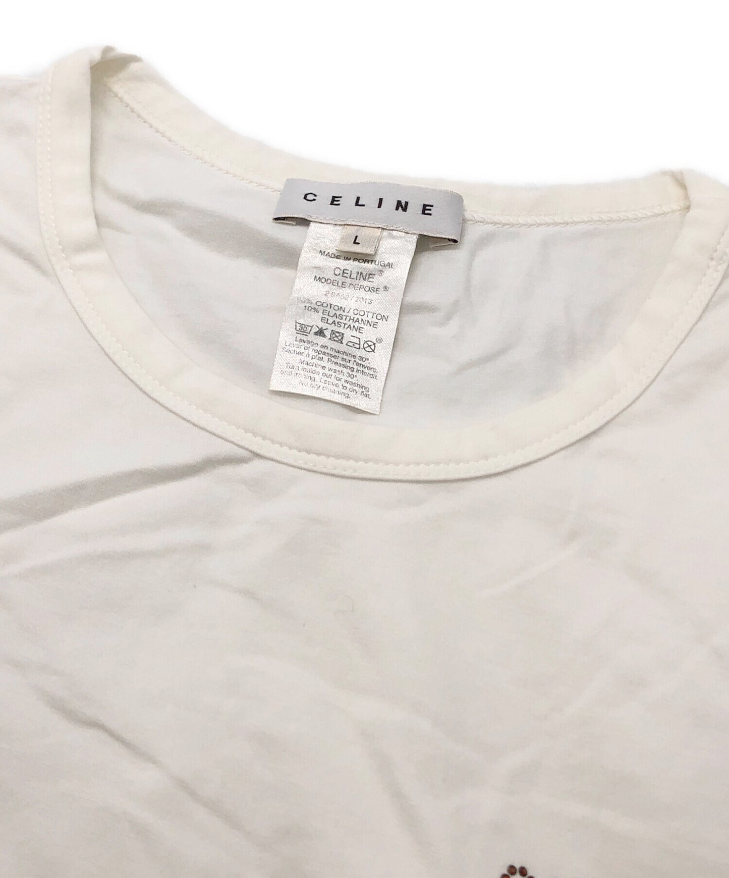 [Pre-owned] CELINE Sequined Logo T-Shirt